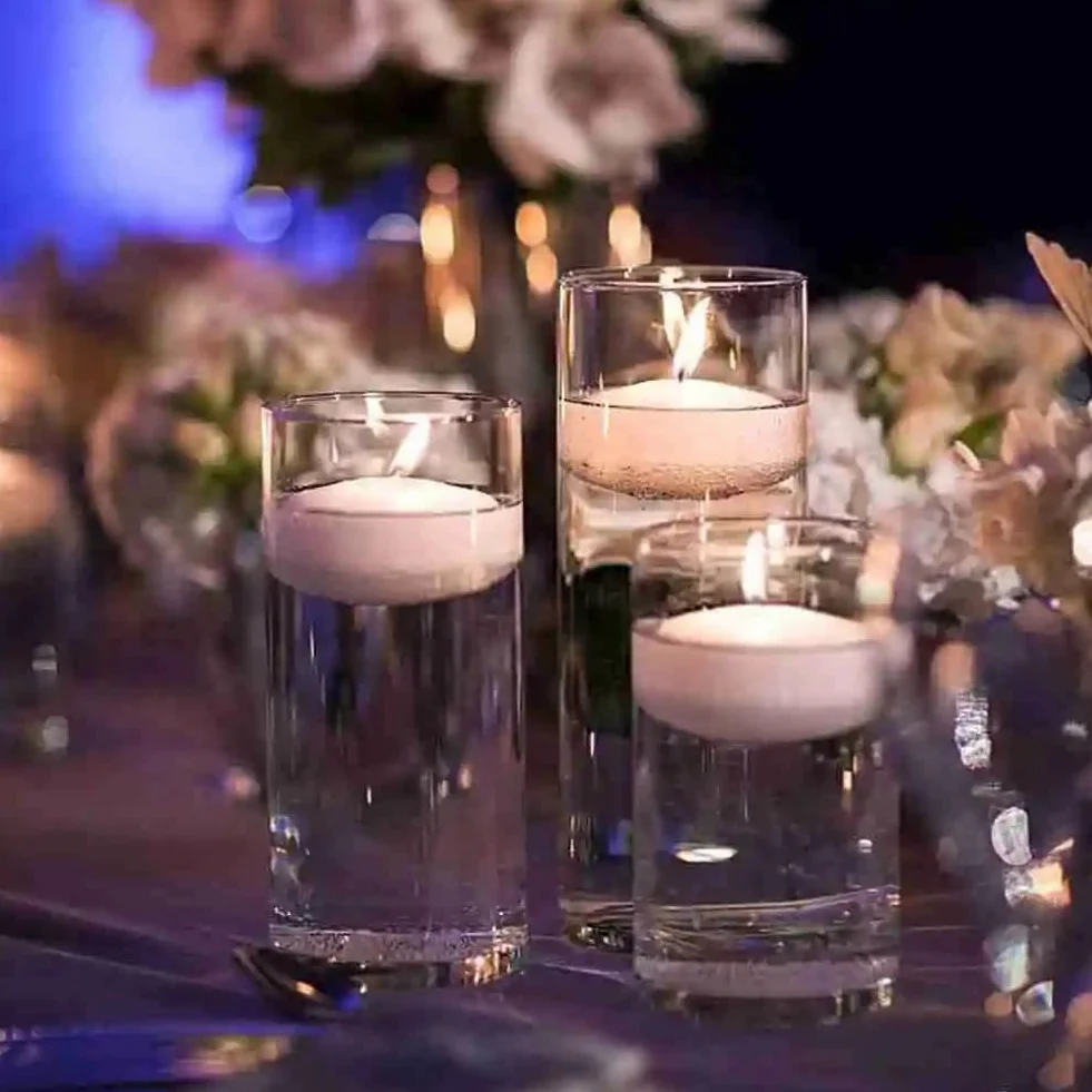 YANGWEN Pływające świece, 30 sztuk pływających świec klasy premium, pływające ciepłe podgrzewacze, białe świeczki typu tealight, wosk, na wesele, basen, spa, do wanny, kolacji, dekoracja