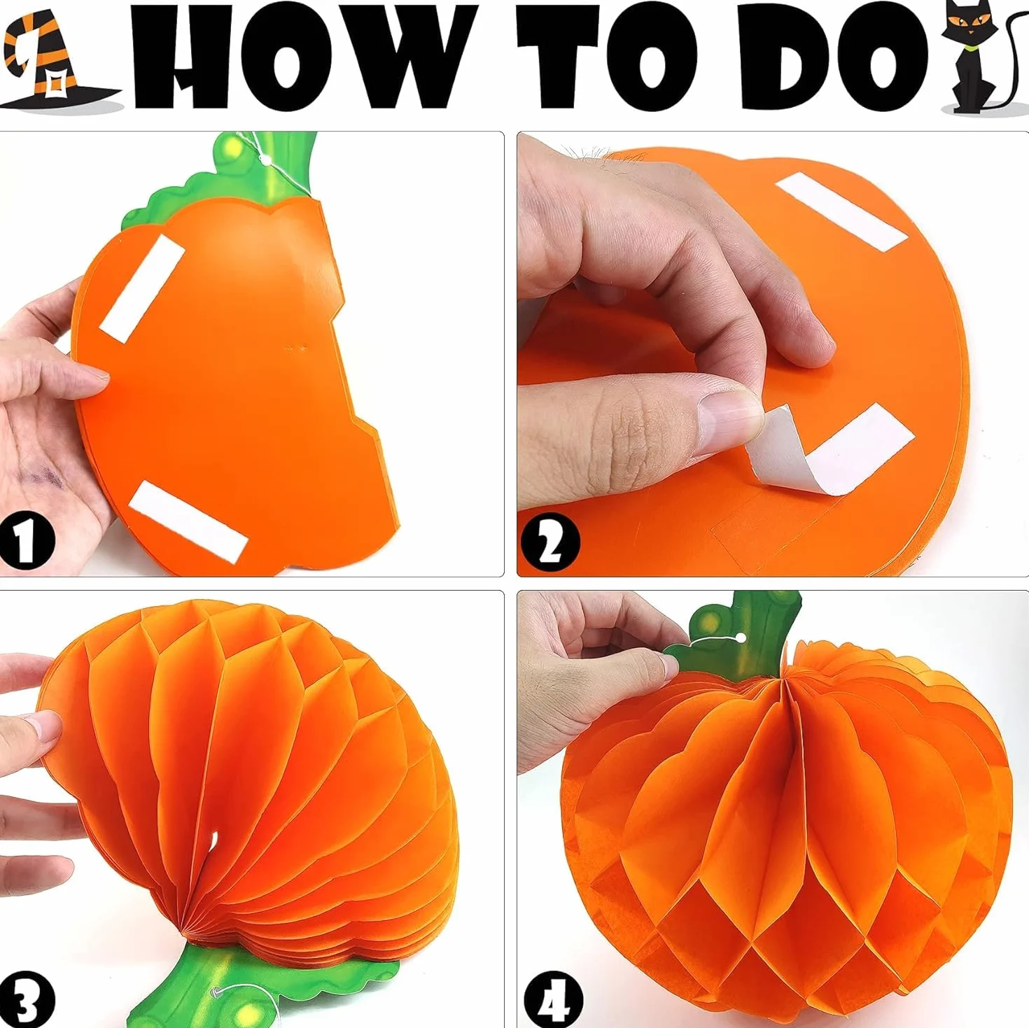 Kiuiom Kulki o strukturze plastra miodu z papieru dyniowego, ornamenty na Halloween, na Święto Dziękczynienia, kula o strukturze plastra miodu, dekoracja zawieszki w kształcie dyni, 3 sztuki,