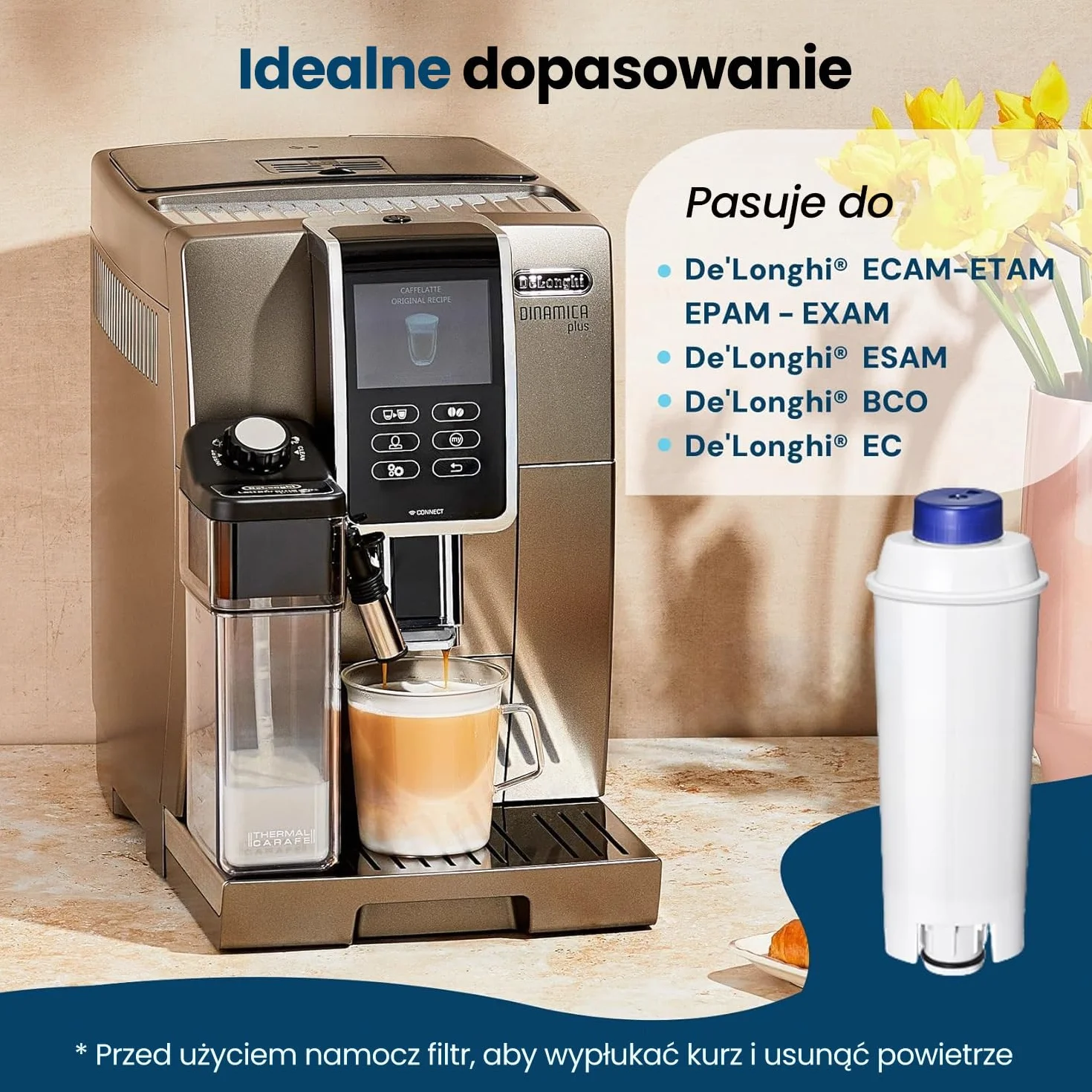 Mutital sztuk w pełni automatycznych filtrów do wody, zamiennik kompatybilny z serią Delonghi ECAM, Dinamica, Cappuccino, Magnifica, ETAM Autentica i różnymi modelami firmy Esam (12 Stück)