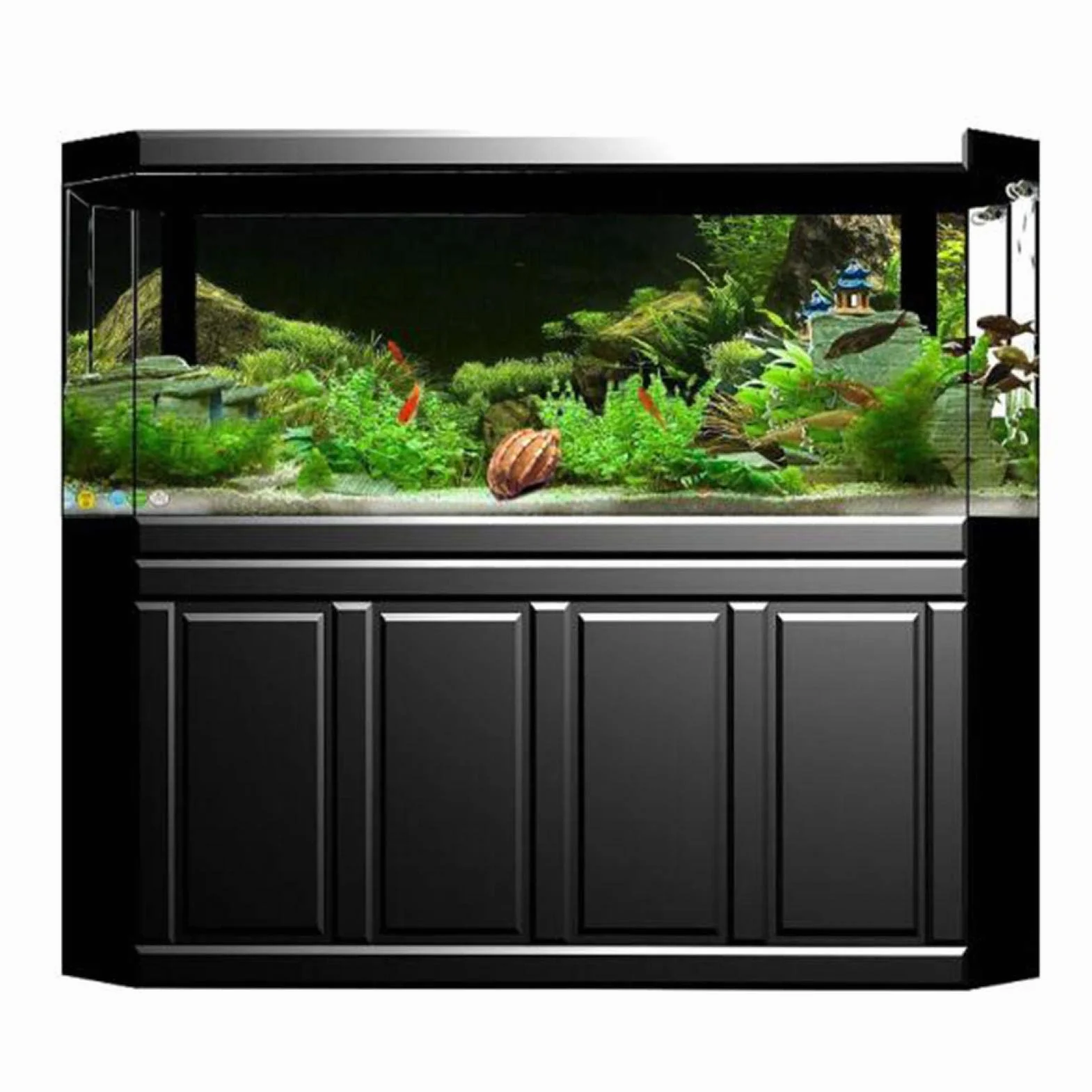 Plakat akwariowy, woda z dna morskiego, trawa, tło akwarium Plakat Klej do PVC Terrarium Dekoracja tła Papierowa naklejka na tło akwarium (61 x 40 cm)