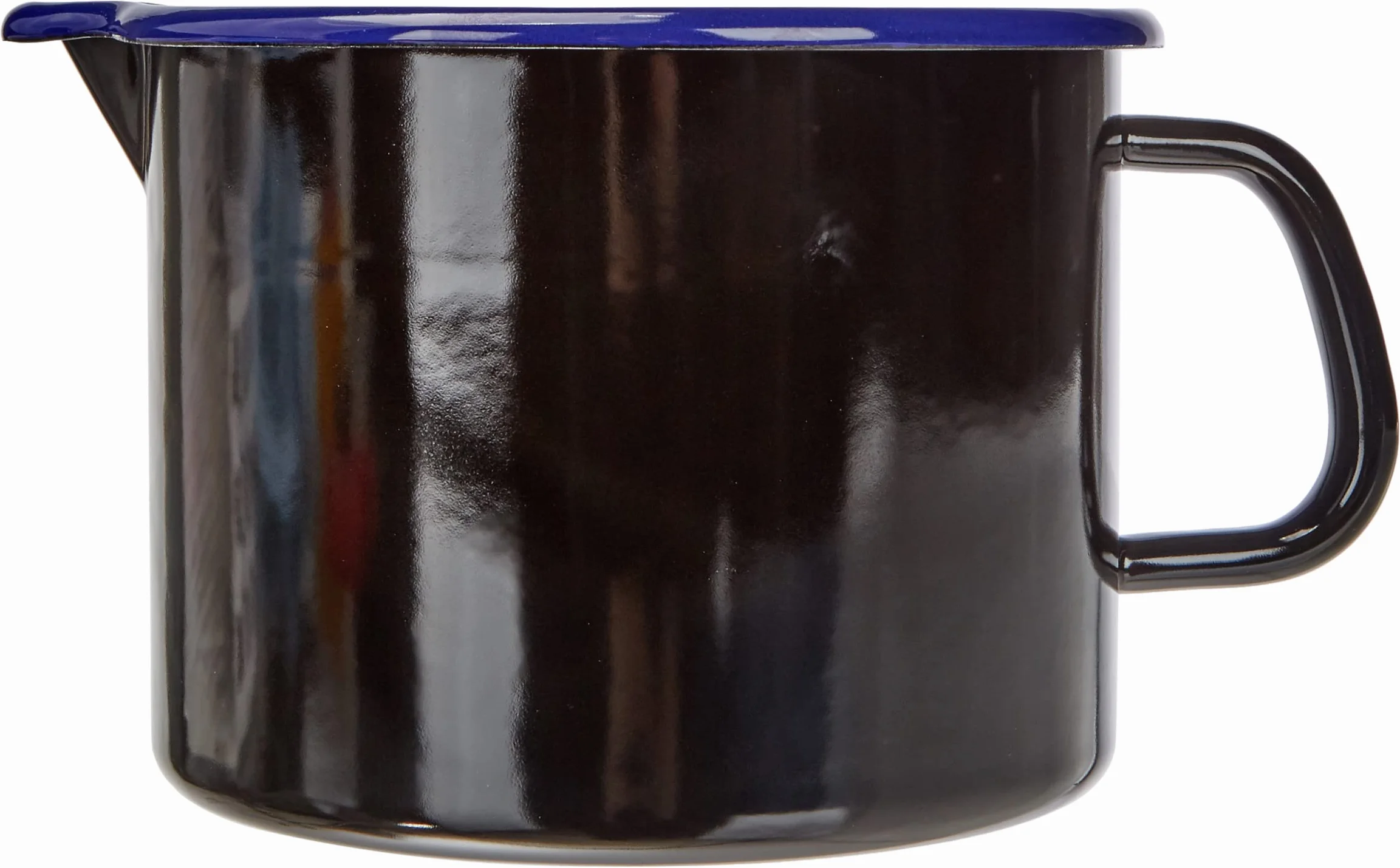 Riess, 0054-025, garnek z dziubkiem czarno-niebieski 16 2,00 l, Classic - HOTEL Profi CZARNY/KOBALTOBLAU, średnica 16 cm, wysokość 13,0 cm, pojemność 2,0 l, emalia, dzbanek, garnek na mleko