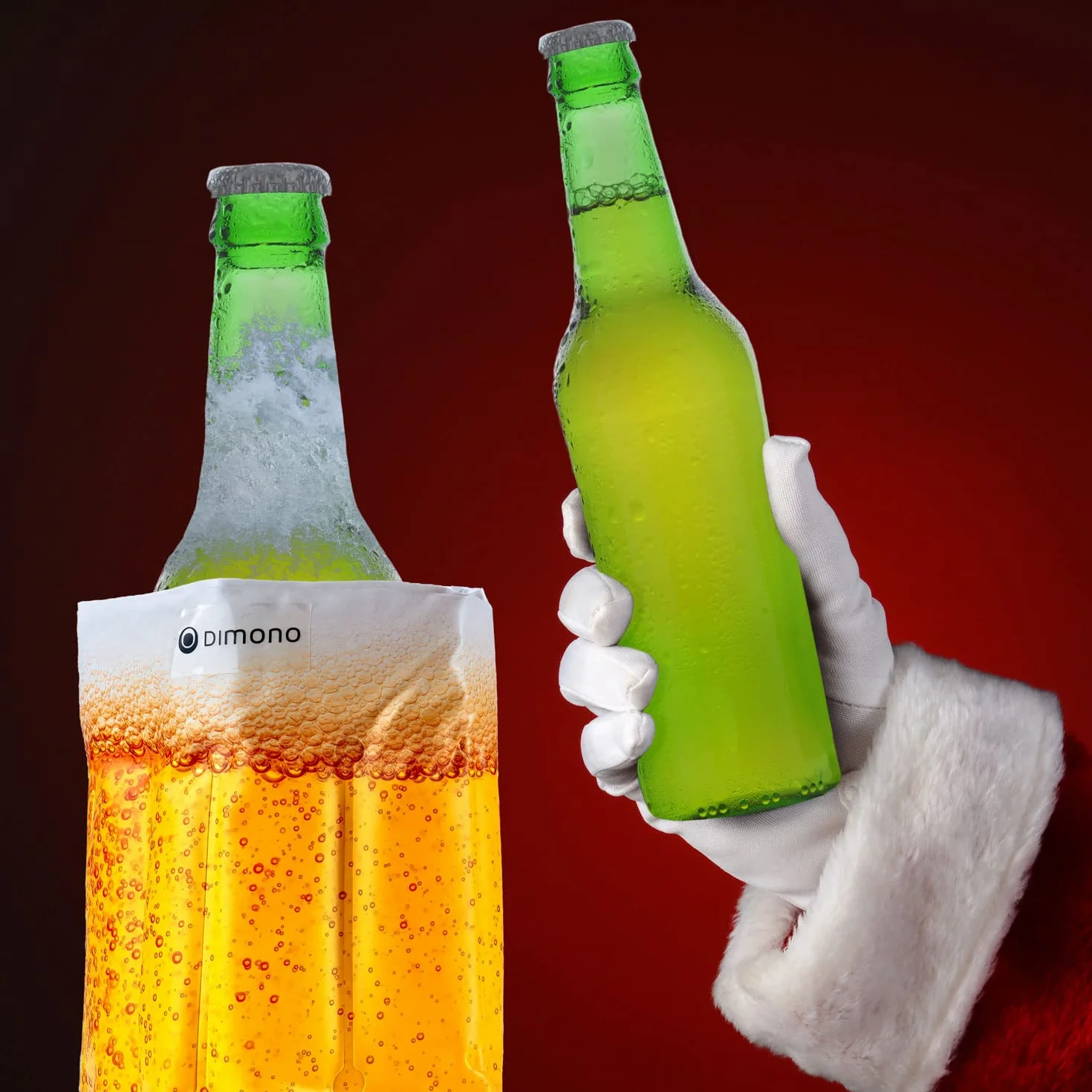 Diomono® Kołnierz chłodzący do butelek; Kołnierz chłodzący do butelek piwa, wina i wina musującego