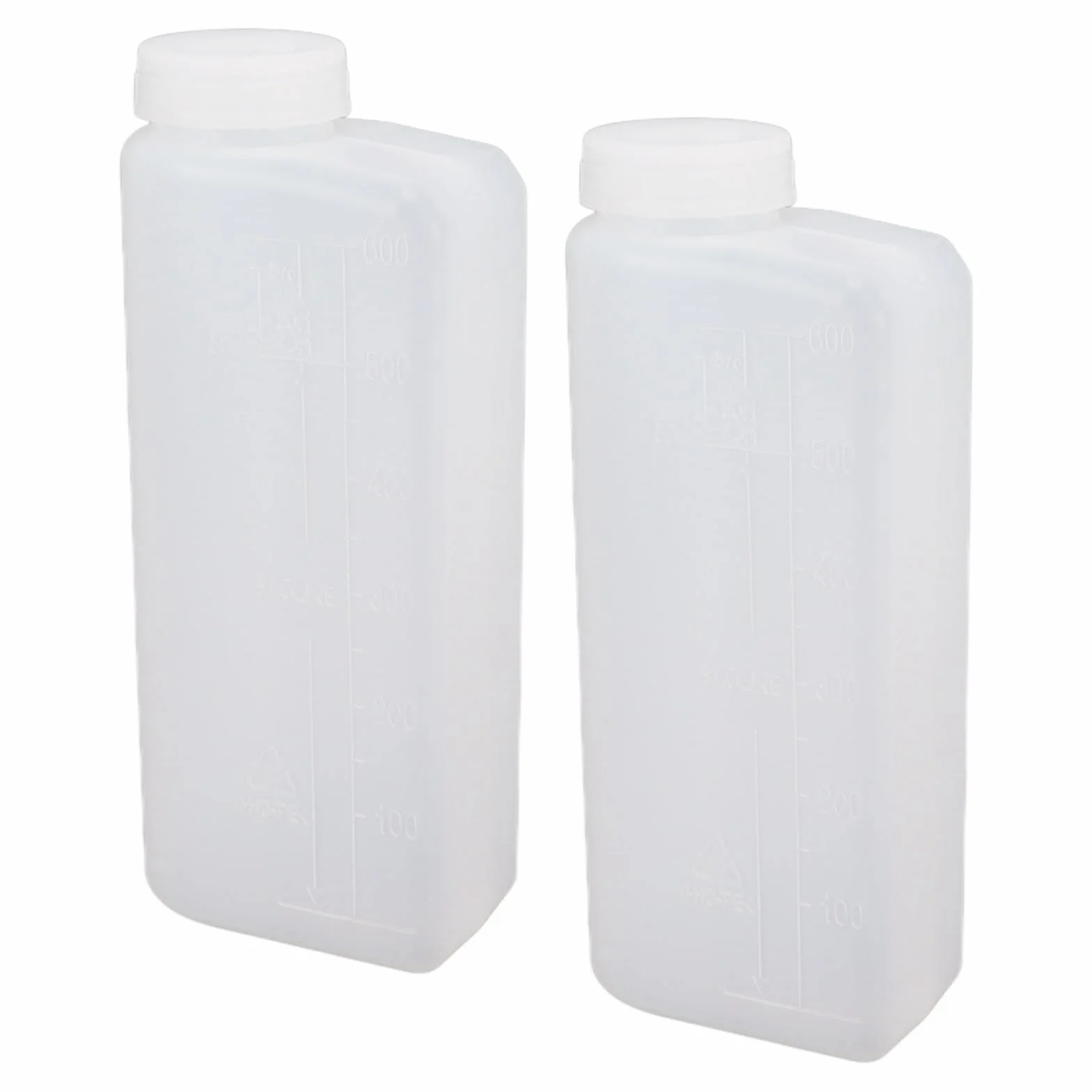 Butelka do Mieszania Oleju z Paliwem, 600 ml, 2 Sztuki, do Pilarek i Maszyn 2-Suwowych, Pojemnik do Mieszania Benzyny