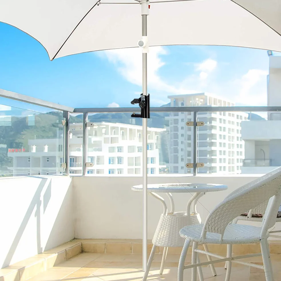 Uchwyt na parasol, kompaktowy uchwyt na parasol balkonowy zapewnia idealny cień dla 19-38 mm