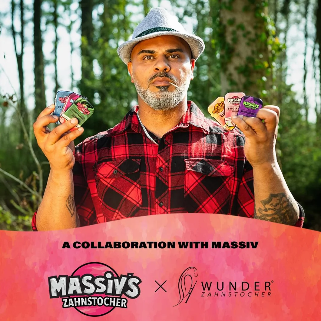Massiv’s Toothpicks – Smakowe wykałaczki – BLACK LEBANESE Grape Mint – 100 smakowych wykałaczek – Świeży oddech – Stylowa metalowa puszka – Wegańskie, bez cukru, bez kalorii