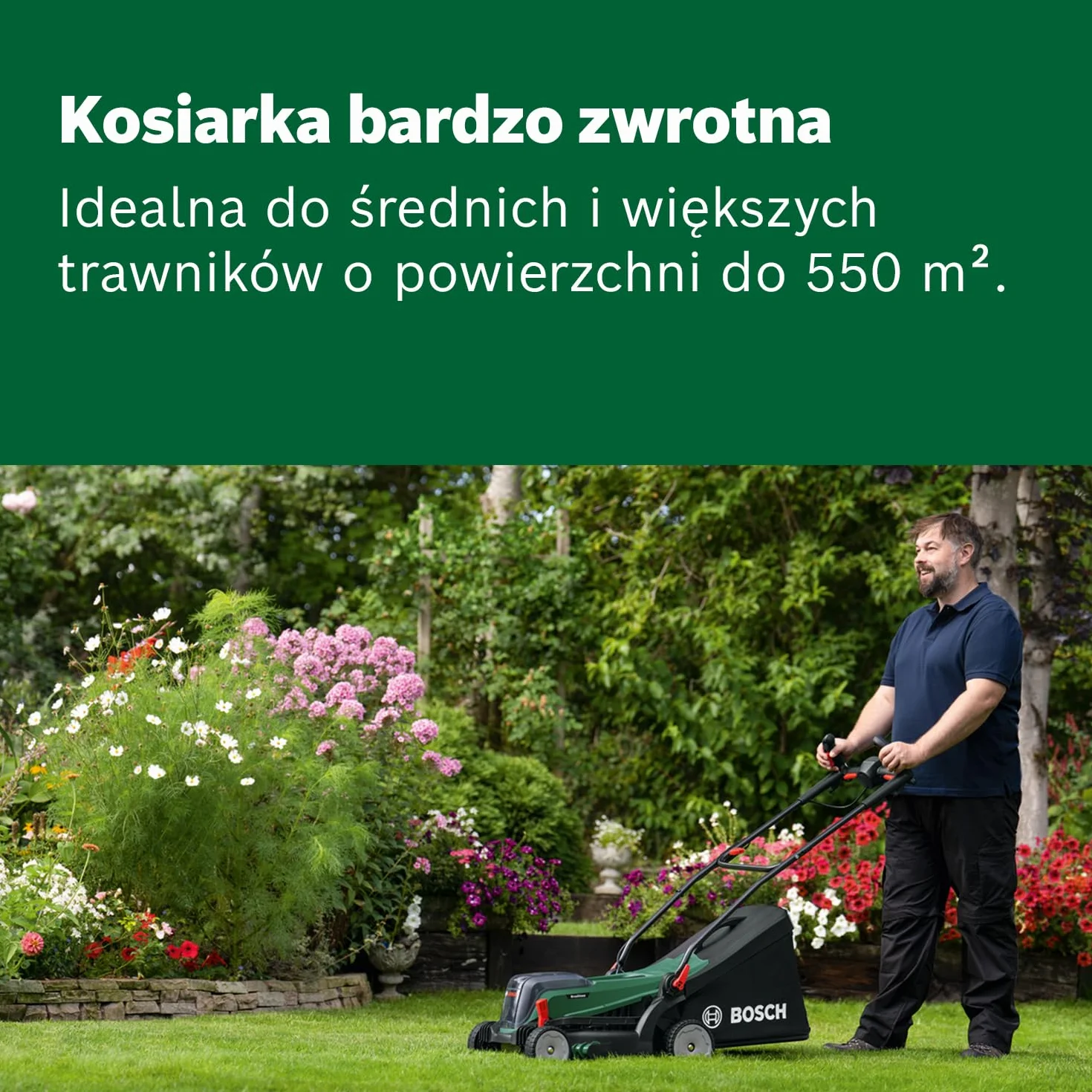 Bosch Kosiarka Akumulatorowa, Zielony, 37 cm obszaru roboczego