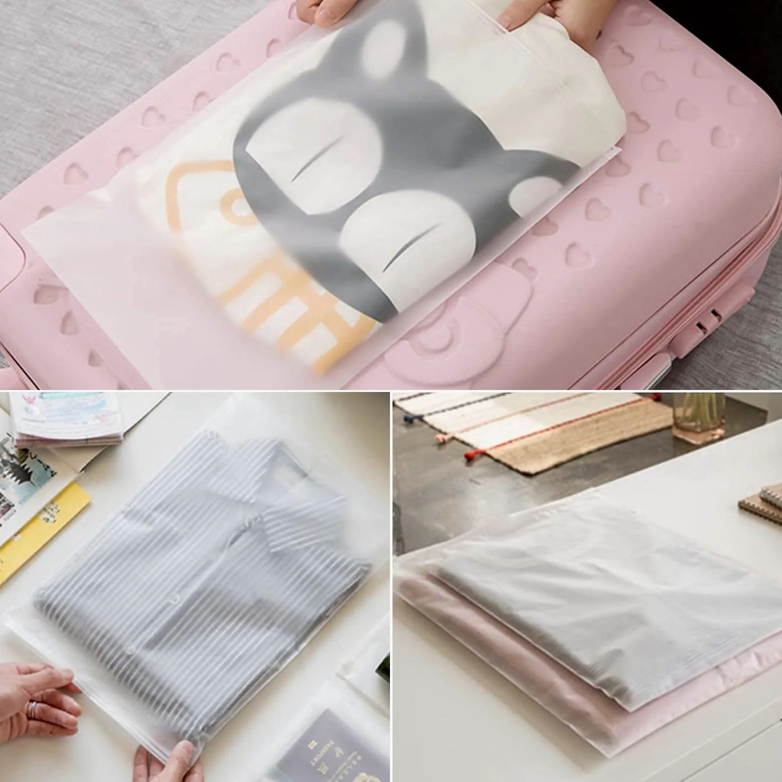 30 sztuk plastikowych toreb 35 x 45 cm z zamkiem błyskawicznym, plastikowa torebka, walizka, worki do przechowywania ubrań, mrożonych torebek plastikowych, do torby podróżnej, ubrań, bielizny