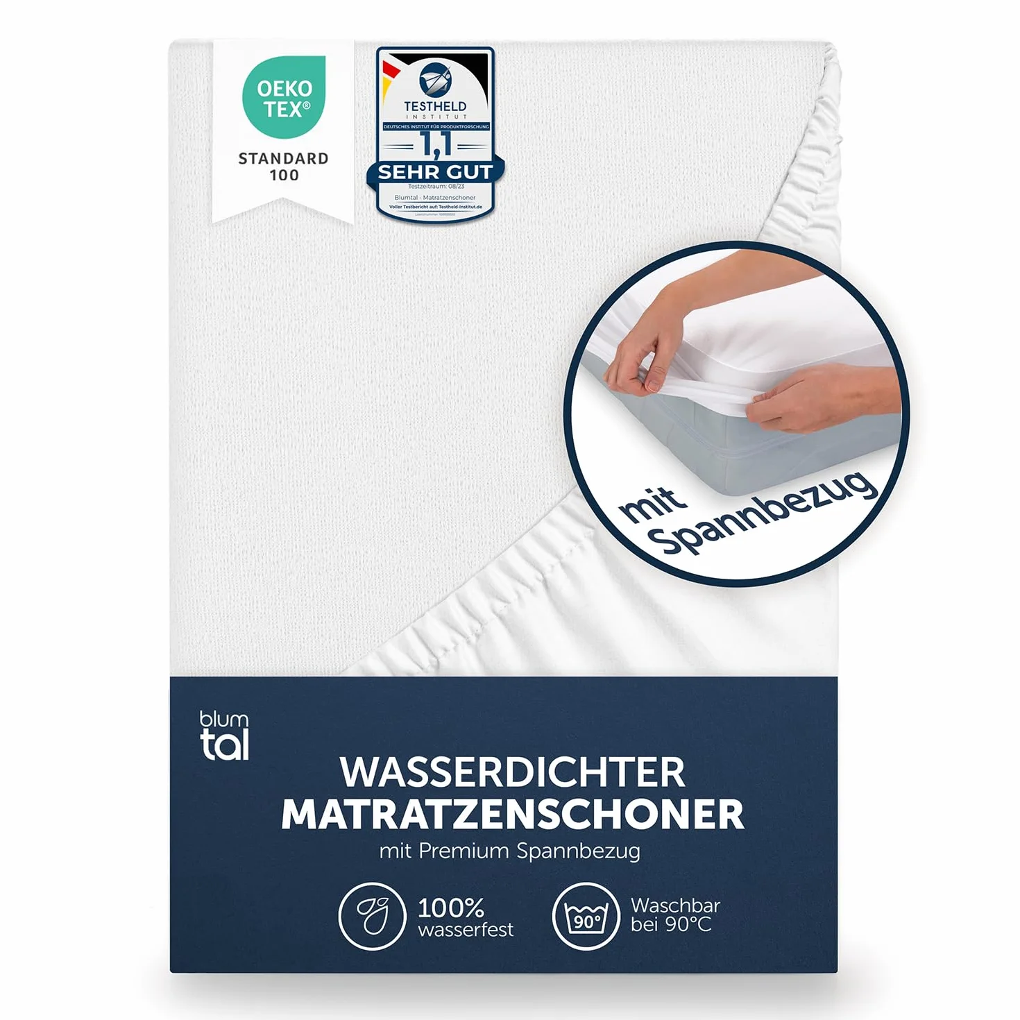 Blumtal Ochrona Materaca AirComfort 180 x 200 cm – Wodoodporna, oddychająca, cicha i antyalergiczna ochrona materaca
