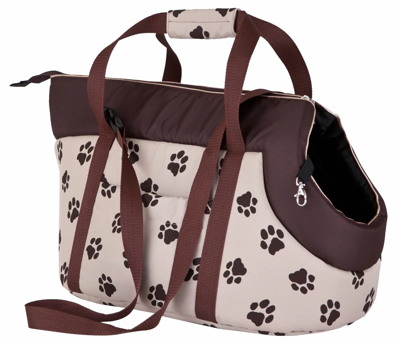 Hobbydog TORBWL4 torba dla psa torba na ramię torba kota ze łapkami, rozmiar 32 x 30 x 50 cm, beżowa