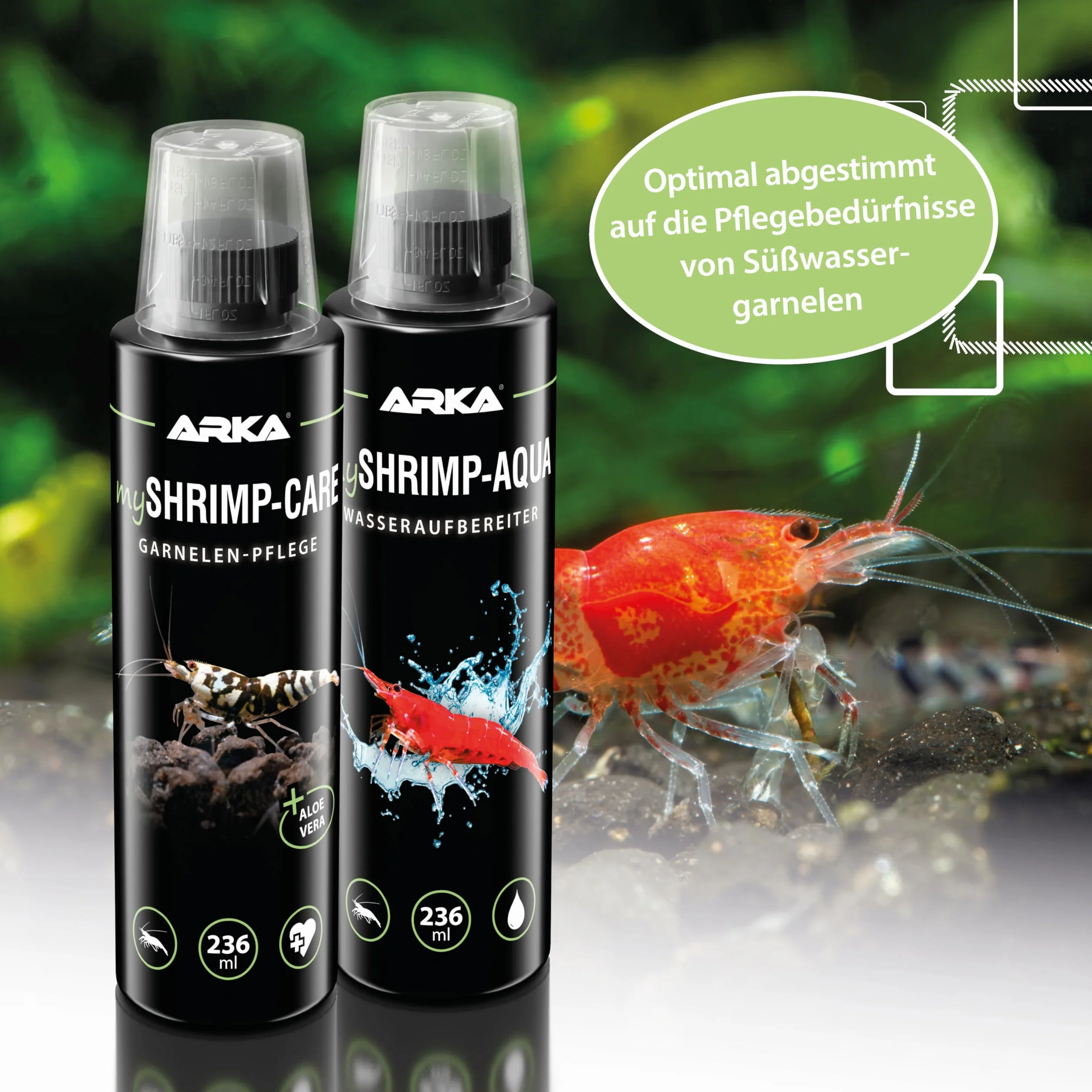 ARKA mySHRIMP-Aqua – 236 ml – uzdatniacz wody do akwariów słodkowodnych z krewetkami, zapewnia odpowiednią wodę w akwarium słodkowodnym