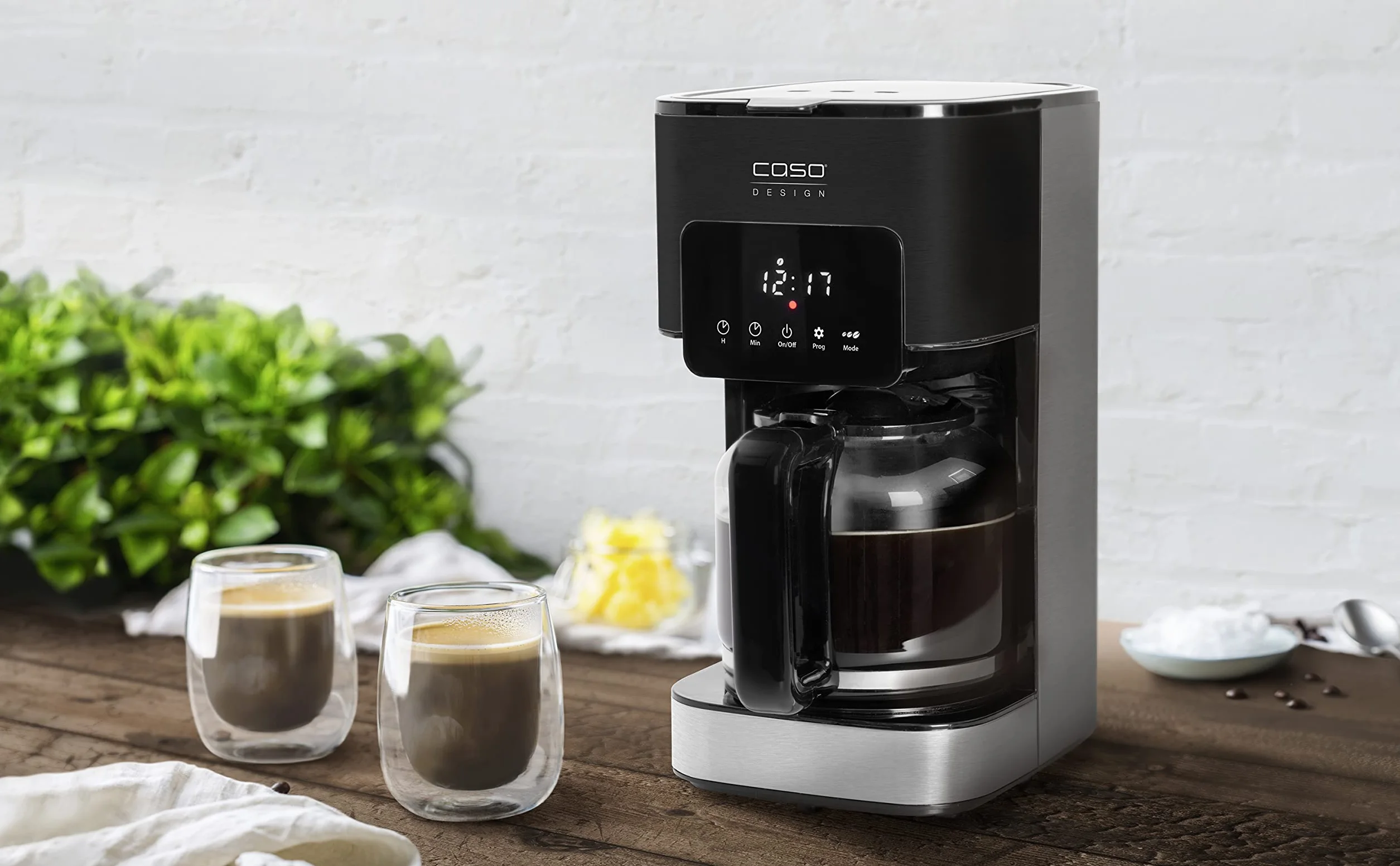 CASO Coffee Taste and Style ekspres do kawy z filtrem stałym, 1,5 l, optymalna temperatura zaparzania 92-96 °C, blokada kapania, zoptymalizowana głowica parzenia, stal nierdzewna, 12 filiżanek