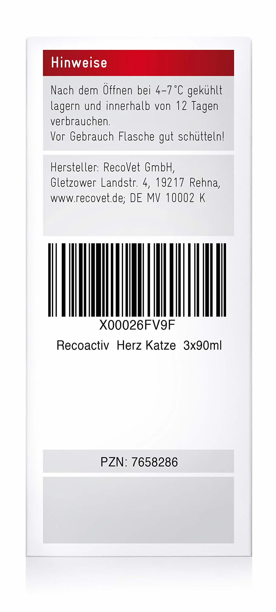 RECOACTIV Tonicum sercowe dla kotów 3 x 90 ml suplement diety z tauryną L-karnityną Omega-3
