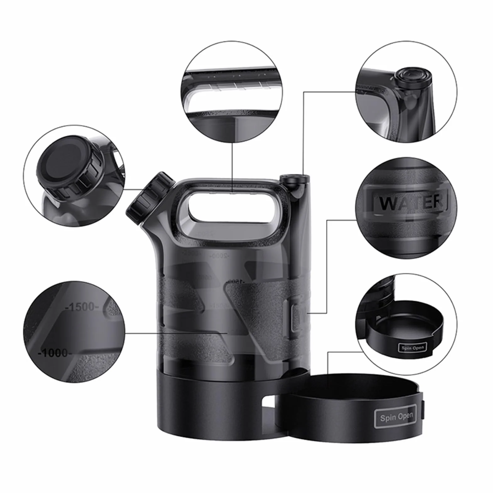 Portable Dog Water Bottle, Large Capacity Pet Hydration Dispenser, Leak-Proof for Hiking Travel Camping