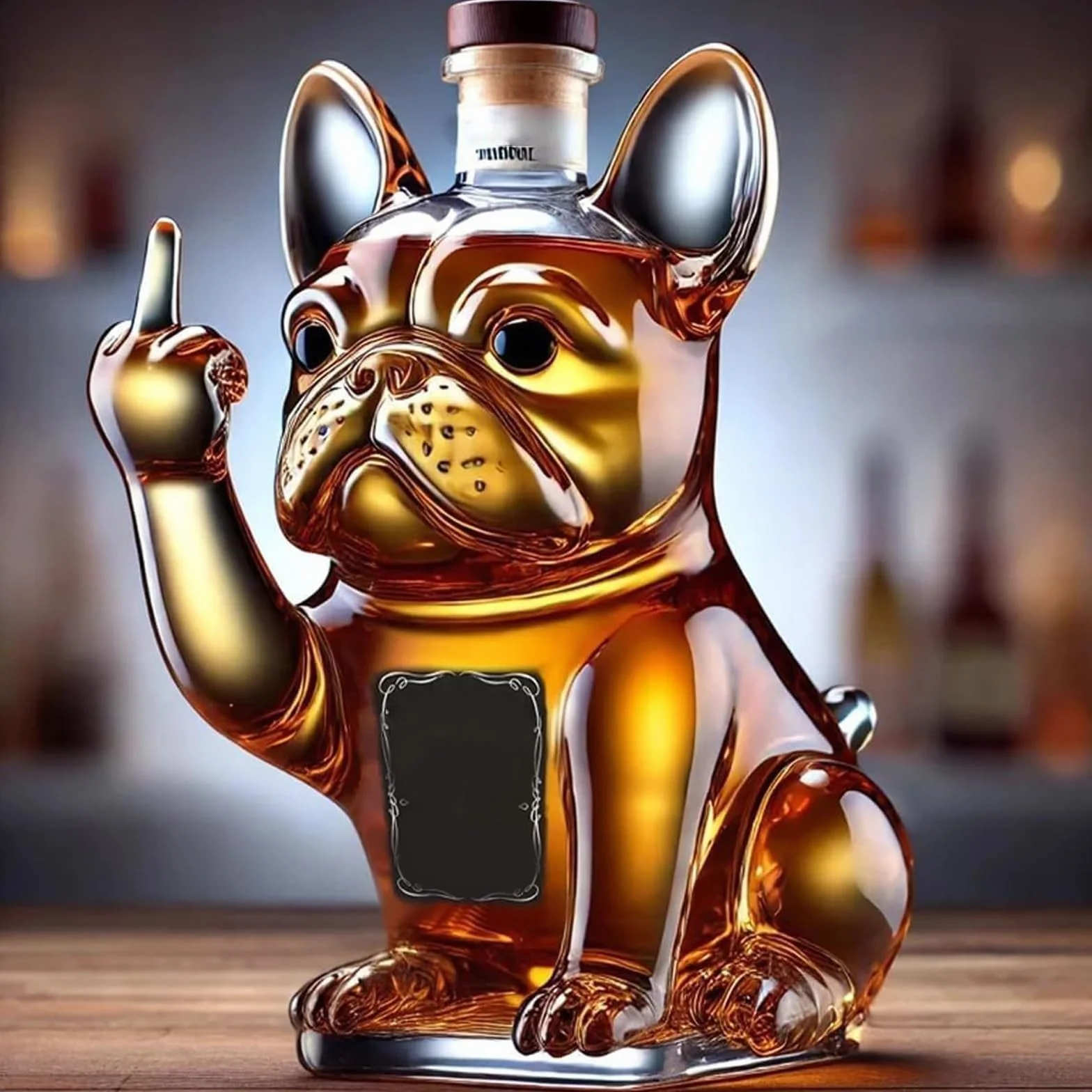 DJMAW Zabawka z 3D Palcem Środkowym z Whisky, 3D-Karaffa do Whisky z Palcem Środkowym, Szklanka na Whisky z Psem, Unikalna Szklanka na Wino z Psem z Palcem Środkowym, Do Baru, Biura, Dekoracji Domowej