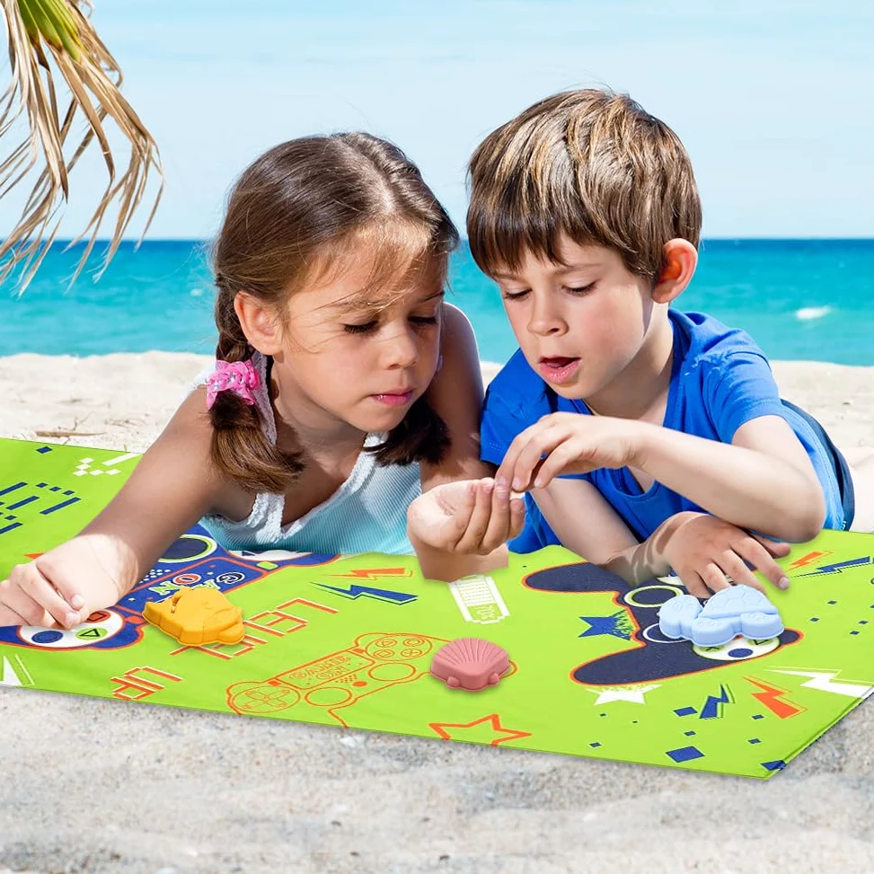Ręcznik plażowy dla dzieci, ręcznik kąpielowy, ręcznik plażowy, ręcznik kąpielowy dla dziewcząt i chłopców (wzór do zabawy, 76 x 150 cm)