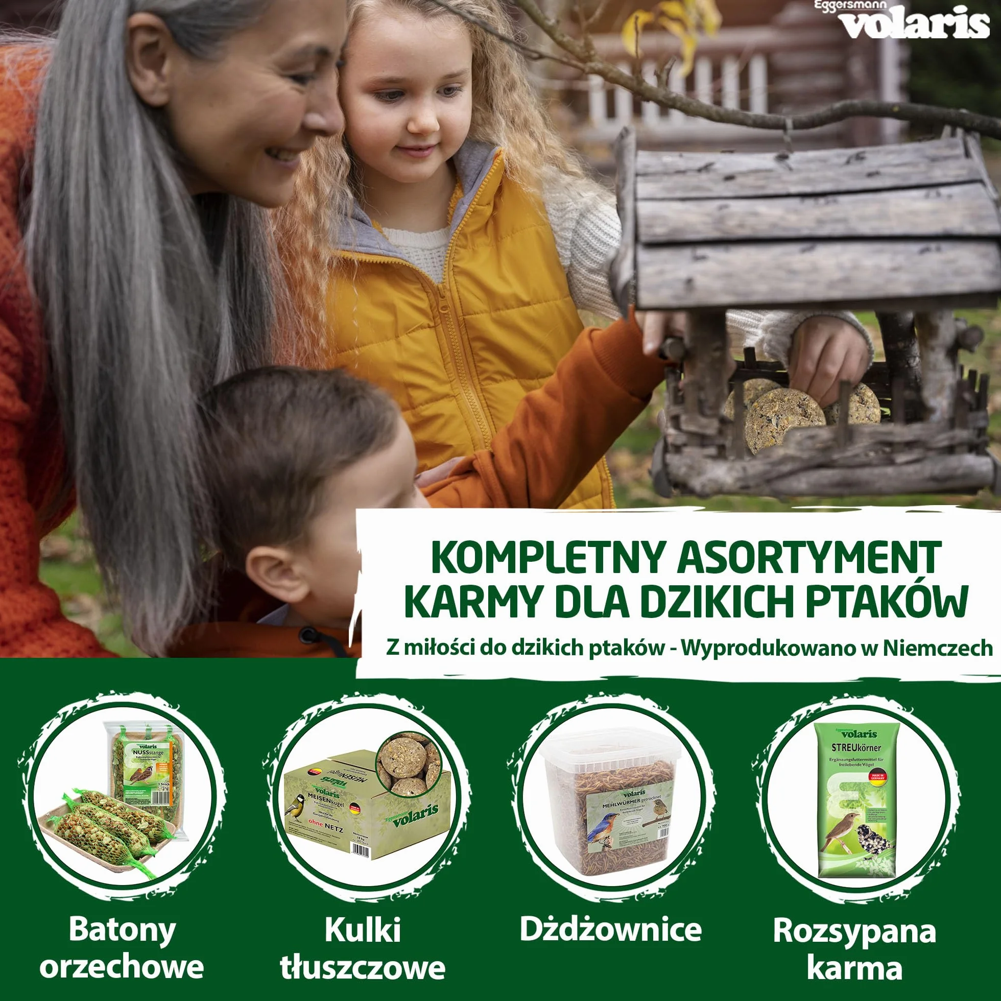 Eggersmann volaris Kula z sikorkami bez siatki, 30 sztuk, 2,9 kg, kula z ziarnami dla dzikich ptaków, bogata w składniki odżywcze, całoroczna karma dla wszystkich gatunków ptaków, pierogi dla ptaków