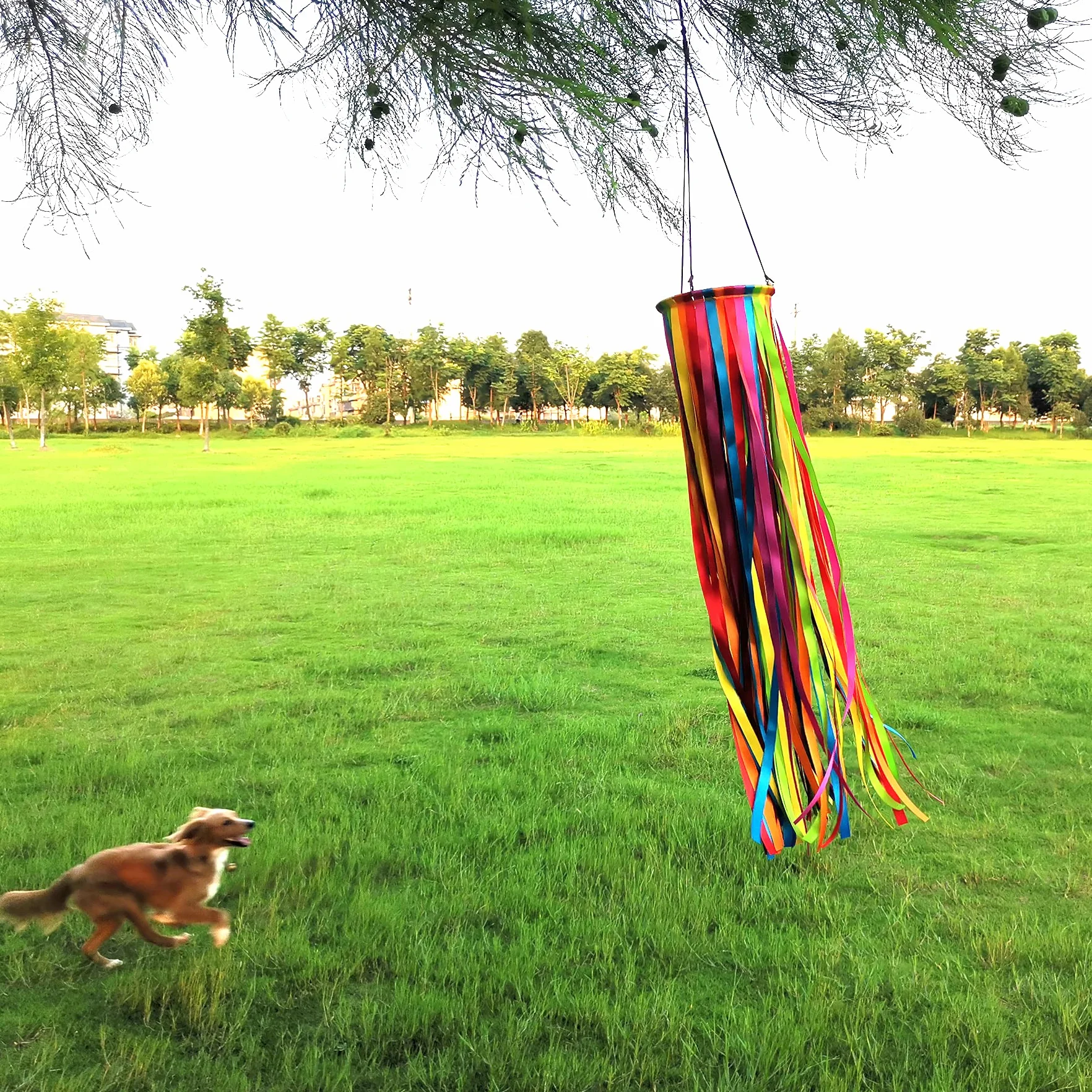 Satynowa wstążka Windsock Streamer, dekoracje zewnętrzne na patio, ogród, podwórko, dok i kemping, 100 cm, WS49-XZH