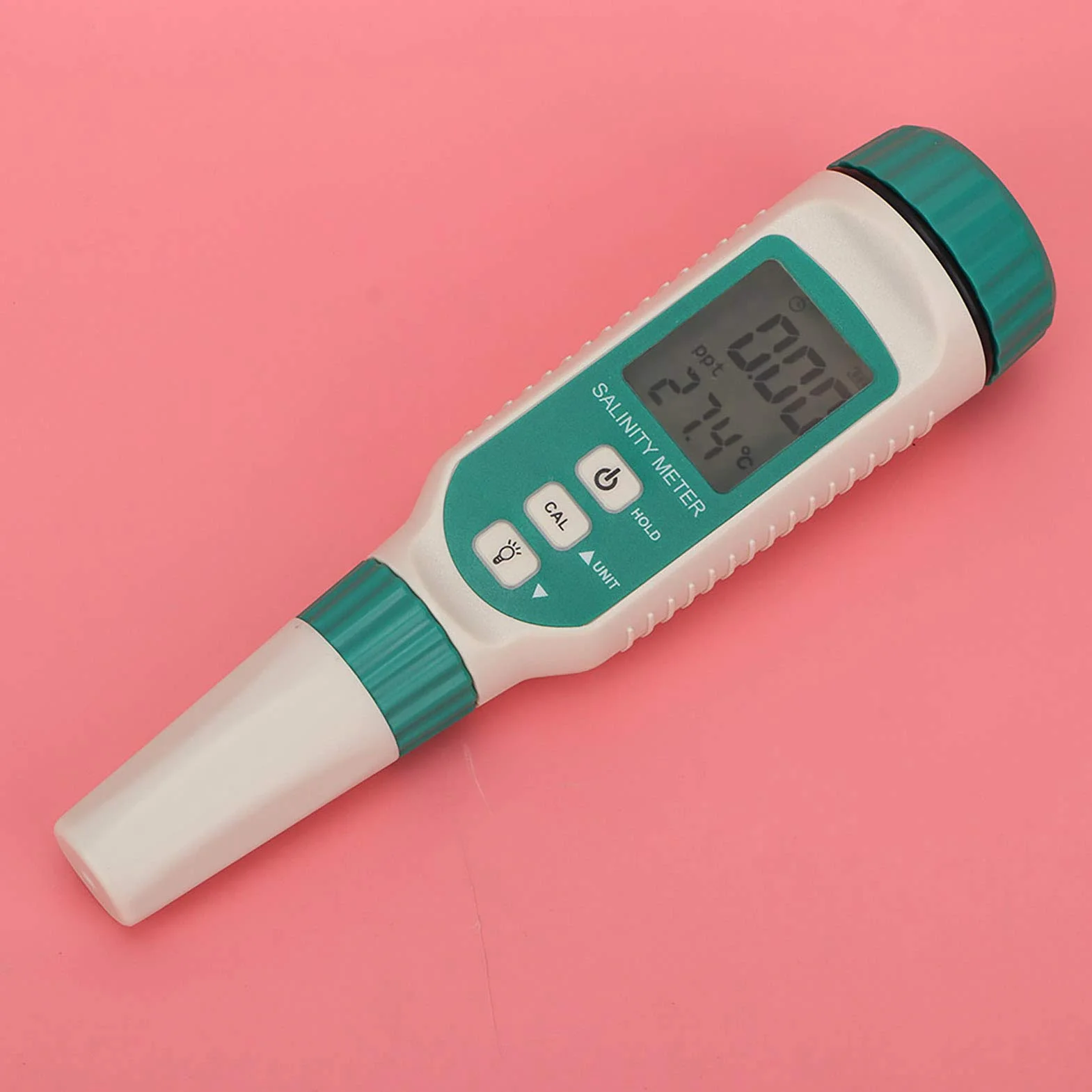 Przenośny cyfrowy tester zawartości soli SMART SENSOR AR8012 z wyświetlaczem LCD i instrukcją obsługi do monitorowania źródeł wody, akwakultury