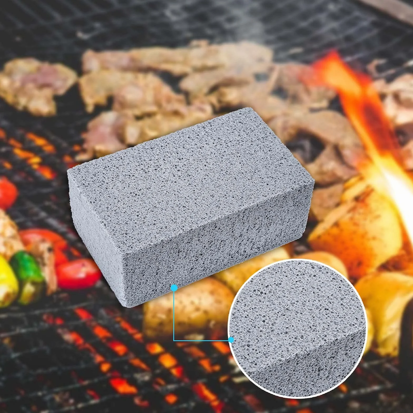4 szt. blok do czyszczenia grilla, toksyczny bezwonny kamień do grillowania, ekologiczny blok do czyszczenia grilla, kamień do grillowania środek czyszczący do usuwania tłuszczów pozostałości brudu