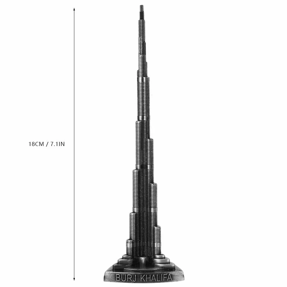 Wieża Burj Khalifa, szary model wieży Dubaju, stop platerowany do sypialni domowej