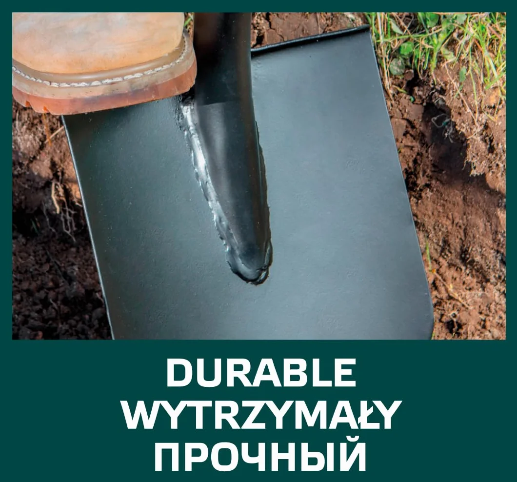Szpadel ostry, metalowy trzonek, plastikowy uchwyt VERTO 15G010