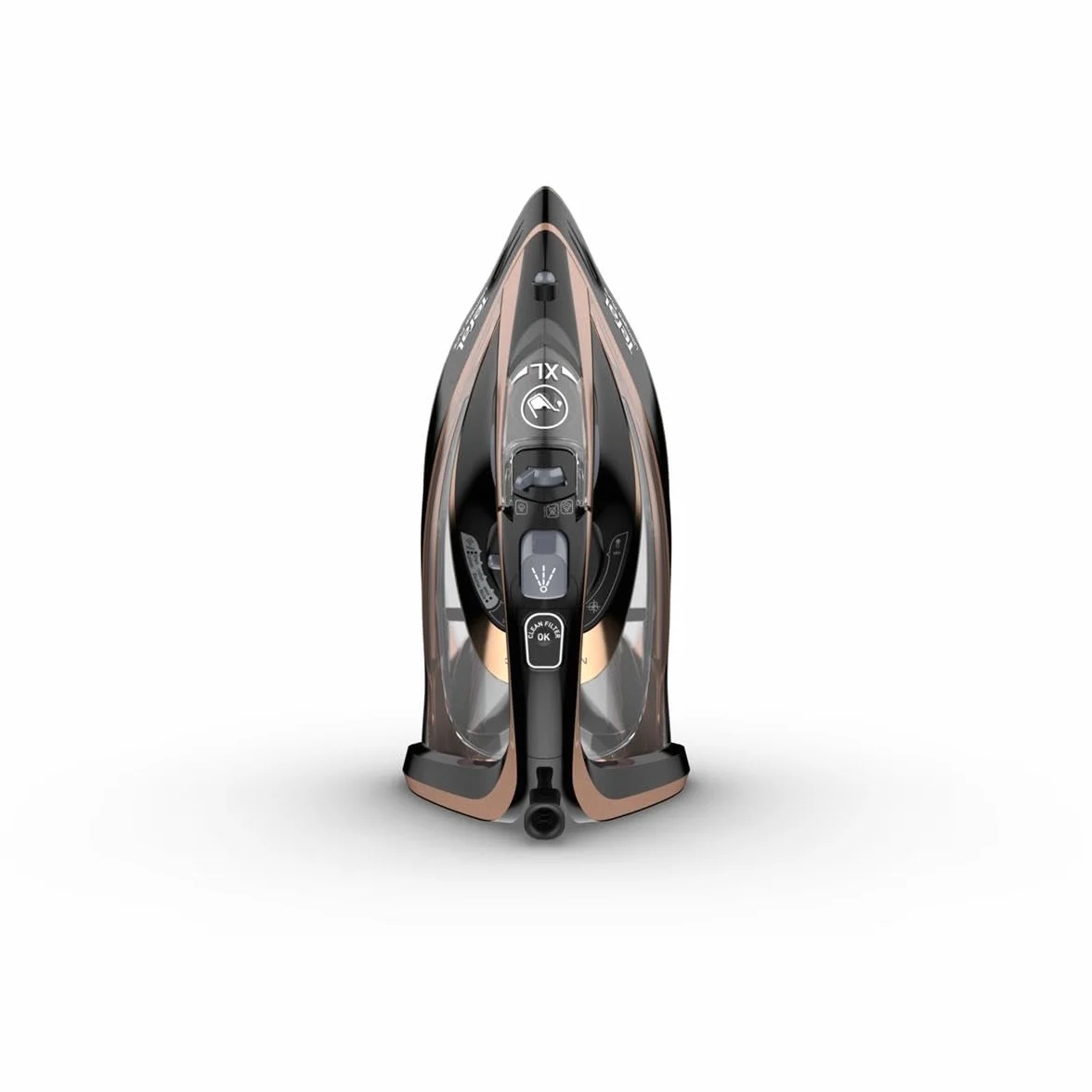 Tefal Ultimate Pure FV9845 - Żelazko (Żelazko suche i parowe, Durilium Autoclean soleplate, 3 m, 260 g/min, Czarny, Miedziany, 60 g/min)