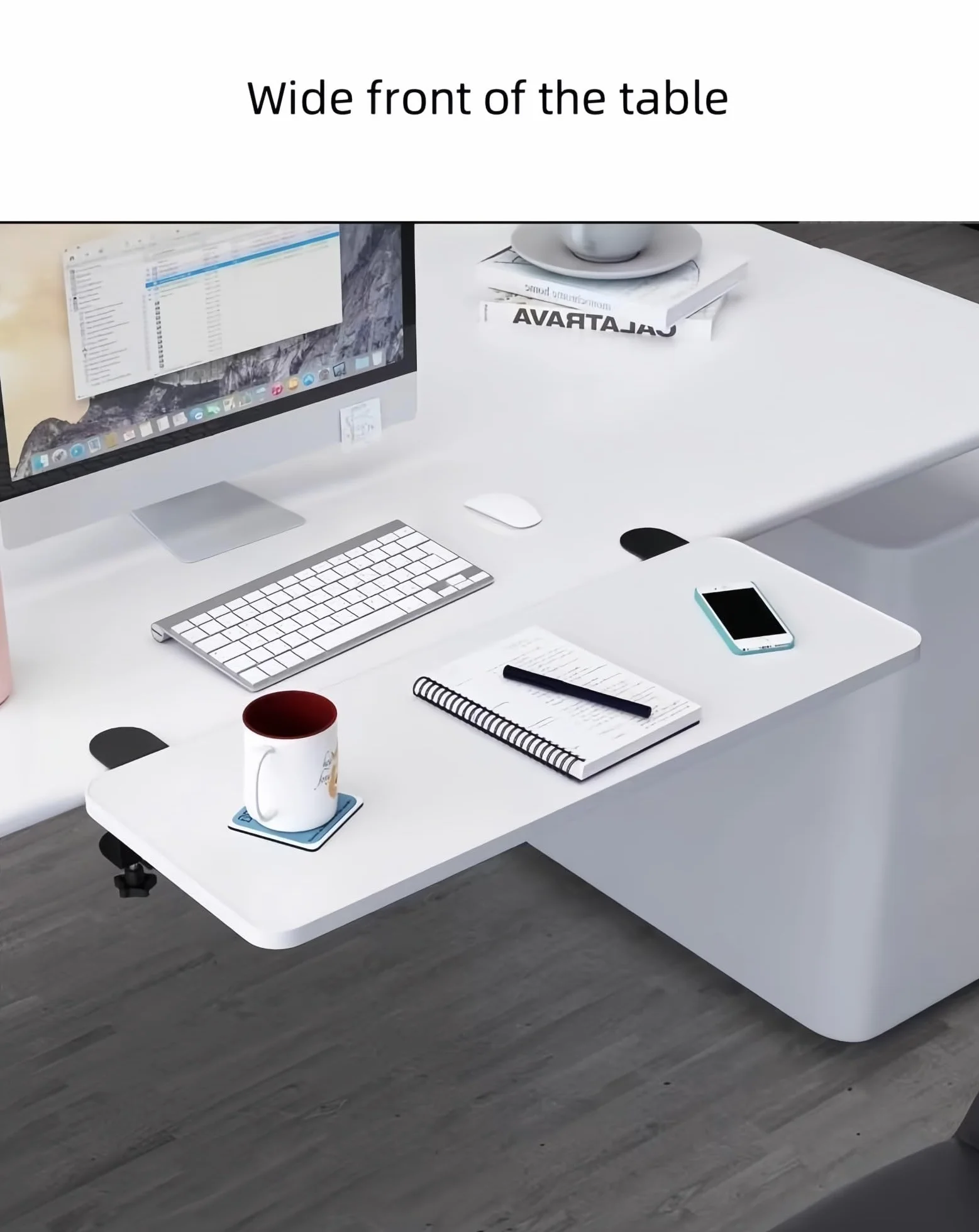 Ergonomiczna taca na klawiaturę, składana płyta przedłużająca do biura i domu, idealna do stołu w jadalni i stacji roboczej, zajmująca mało miejsca