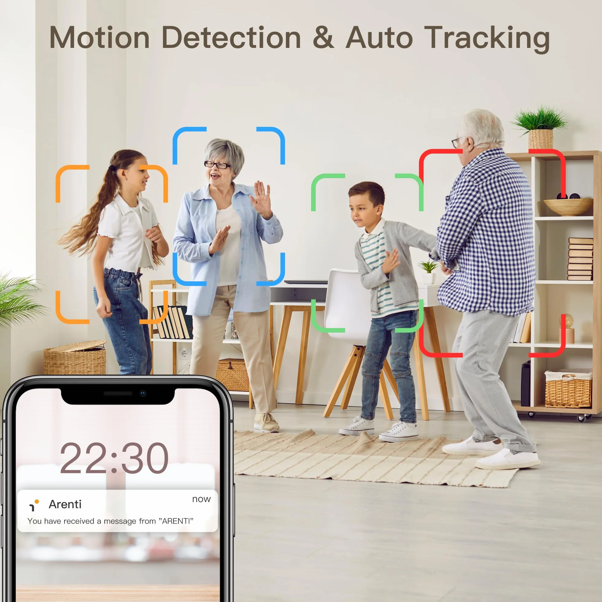 Laxihub Kamera Wi-Fi 2,4 GHz 1080p HD Pet Security Camera z wykrywaniem ruchu i hałasu, Alexa