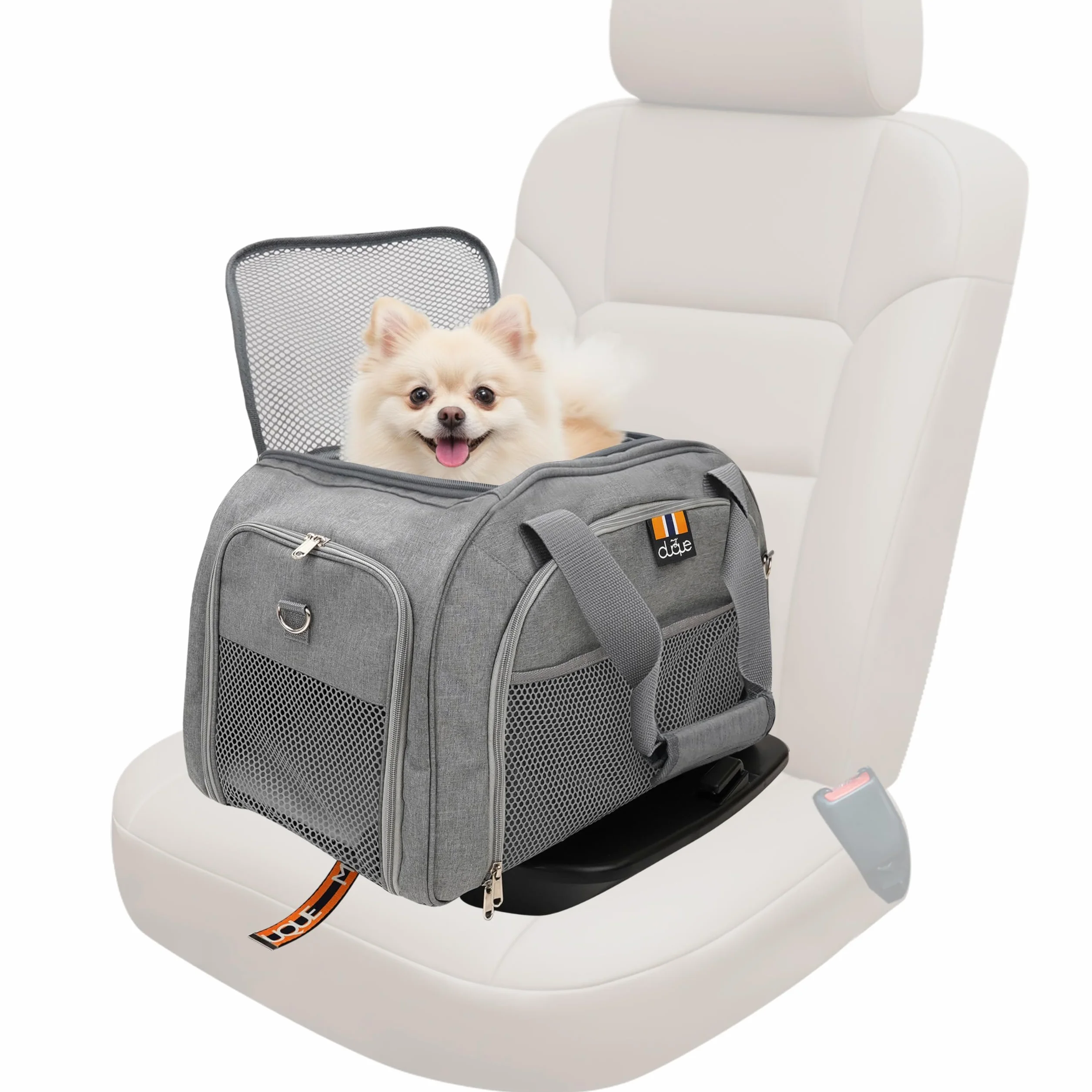 Transporter dla psa i kota CAR-GO ISOFIX, rozkładane boki, torba podróżna szary