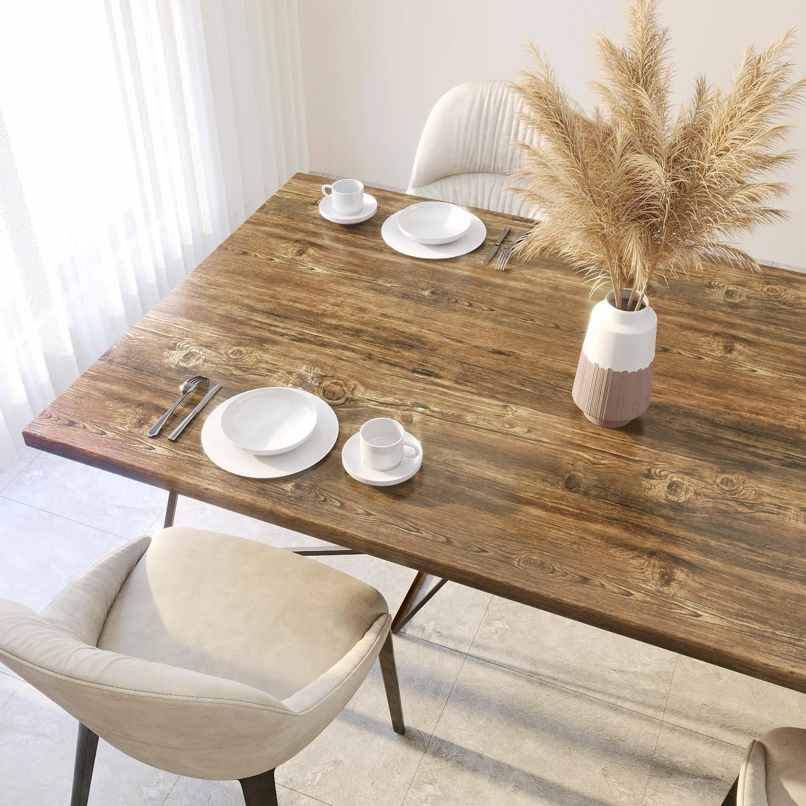 Yenhome Klej winylowy do mebli, efekt brązowego drewna, 60 x 1000 cm, winylowy blat, kuchnia, żaroodporny, samoprzylepny papier do mebli łazienkowych, tapeta, ciemne drewno, na stół, biuro, księgarnię