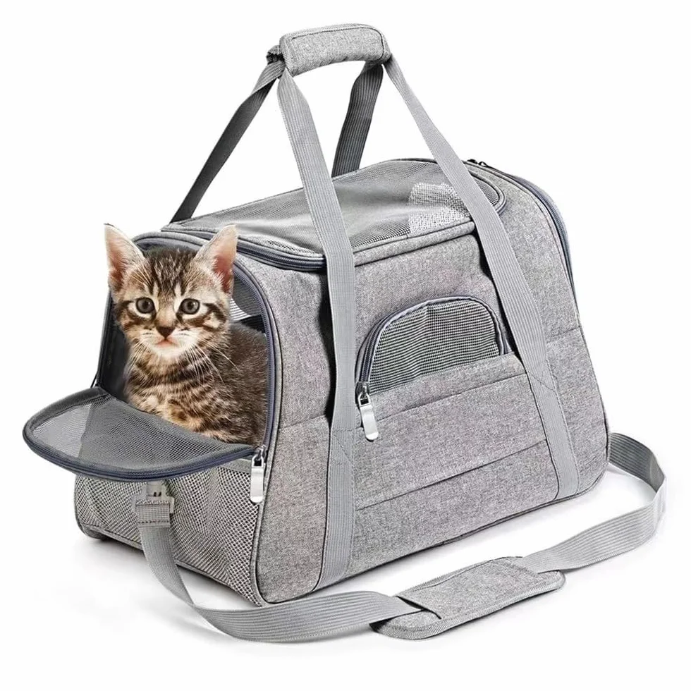 Torba transportowa dla kota 43x28x25 cm przenośna oddychająca