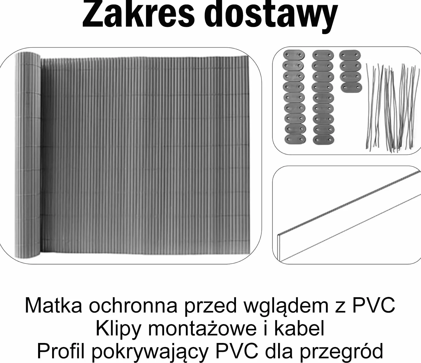 mata maskująca z PCW, osłona balkonu z opaskami kablowymi, osłona wodoodporna przeciwwietrzna do ogrodu, balkonu i tarasu (Antracyt, 100x500 cm)