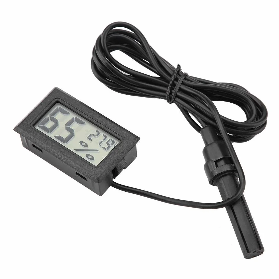 Cyfrowy Termometr Higrometr LCD z Sondą Zewnętrzną do Inkubatorów i Akwarium