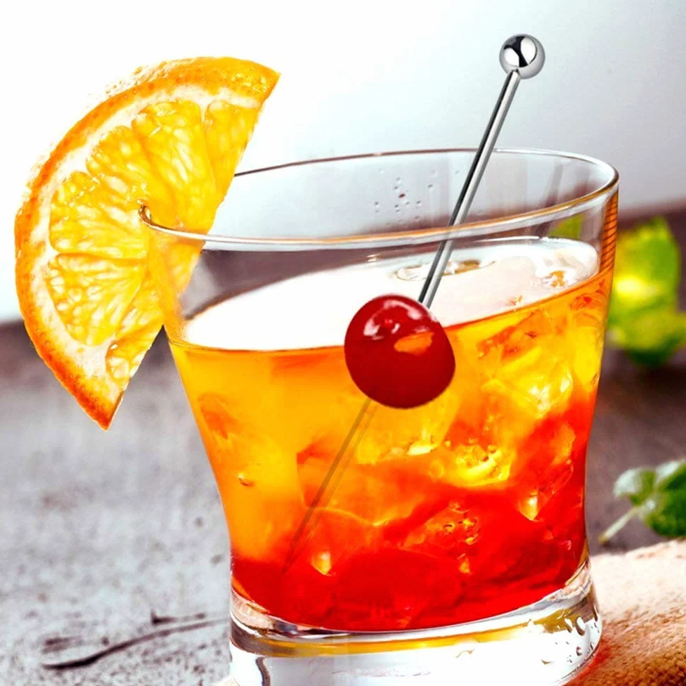 Zestaw 10 szt. kostek koktajlowych ze stali nierdzewnej, wielokrotnego użytku, metalowe szaszłyki do martini, zestaw kostek do napojów oliwkowych, na imprezy świąteczne, koło/piłkę, 2 style