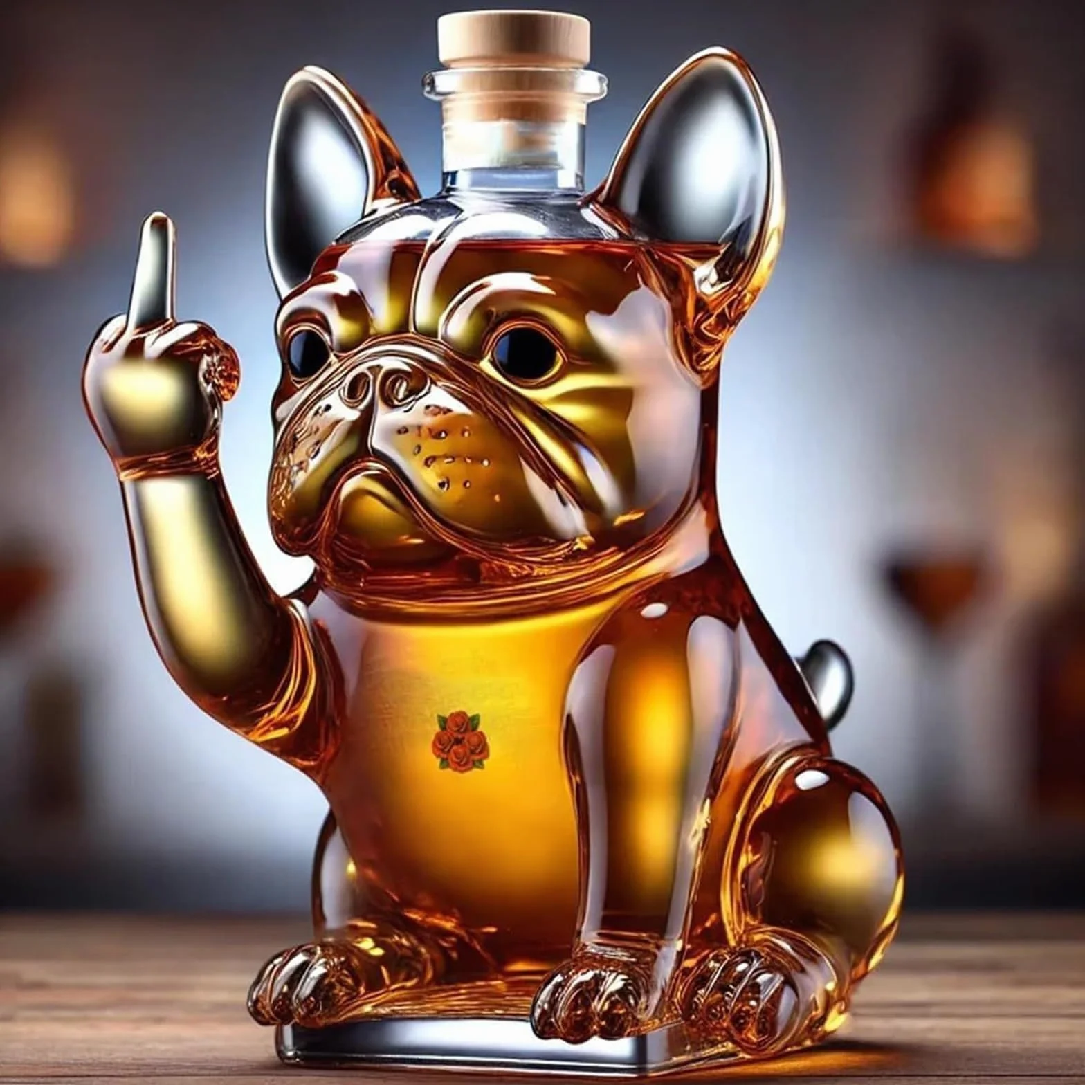 DJMAW Zabawka z 3D Palcem Środkowym z Whisky, 3D-Karaffa do Whisky z Palcem Środkowym, Szklanka na Whisky z Psem, Unikalna Szklanka na Wino z Psem z Palcem Środkowym, Do Baru, Biura, Dekoracji Domowej