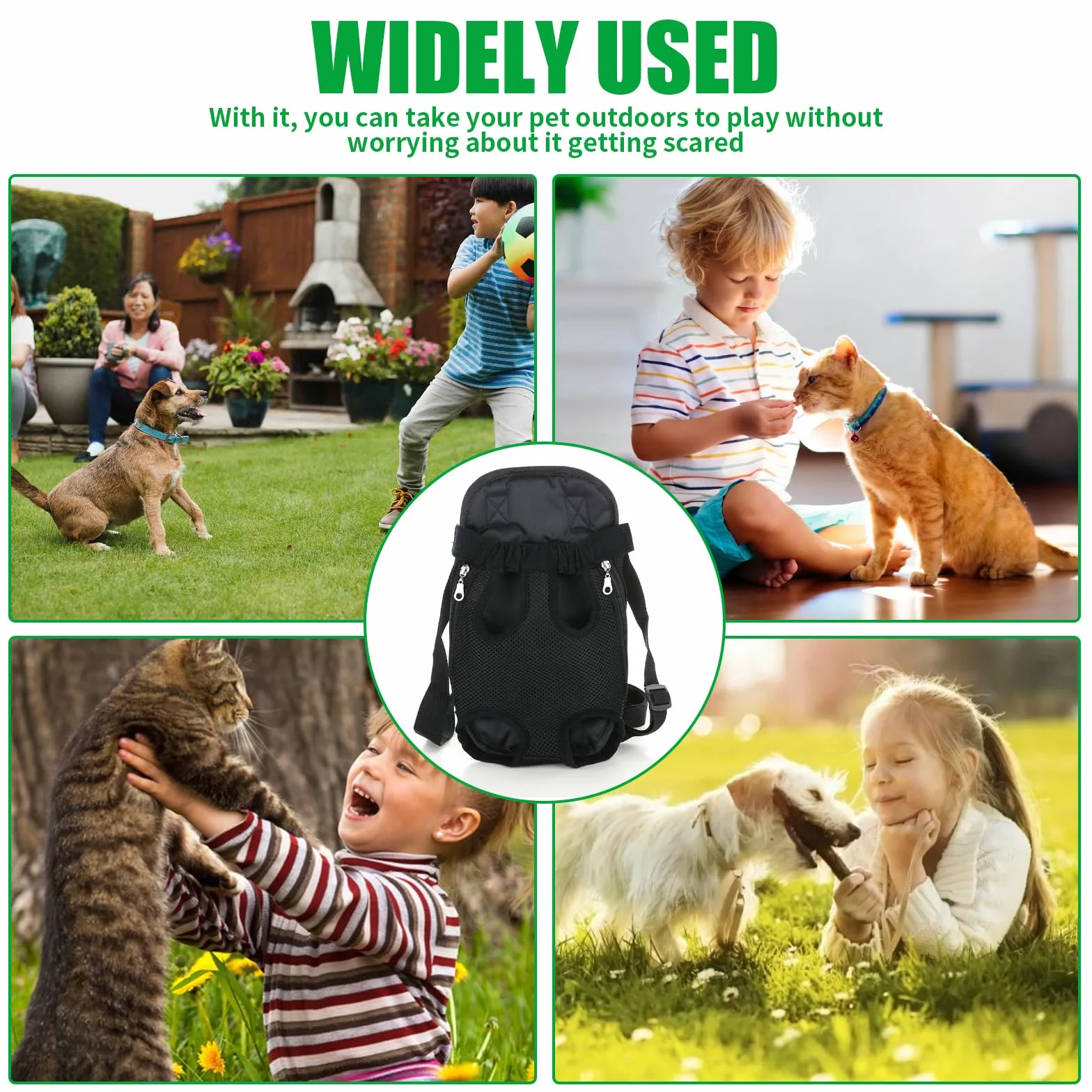Torba transportowa dla psa oddychająca płócienna z otworami do mocowania kończyn 2,5-3,5 kg czarna