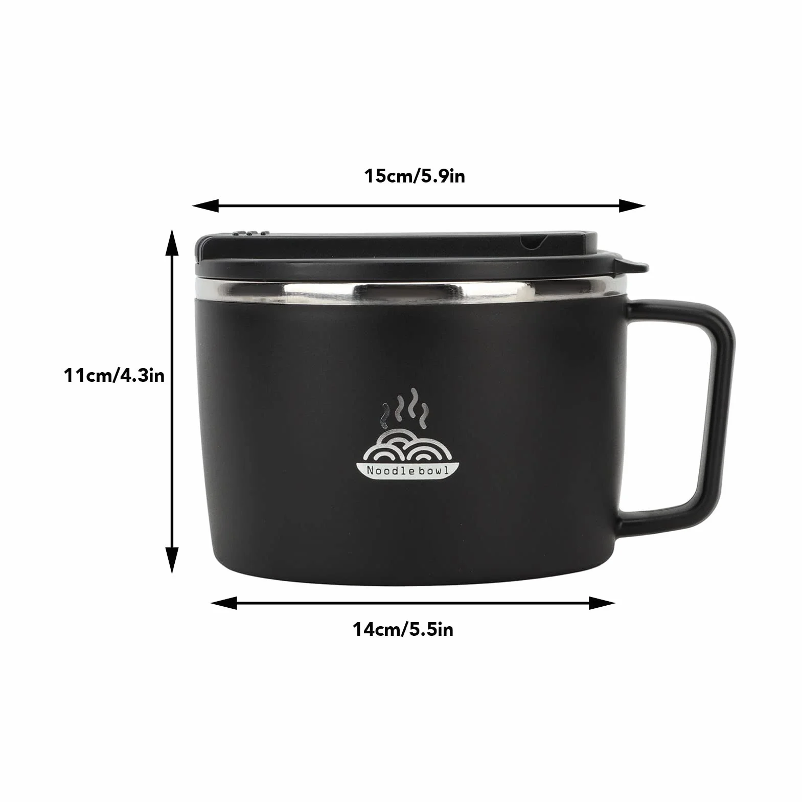 Ejoyous Miska na ramen z pokrywką, miska na makaron ze stali nierdzewnej 1200 ml Box japońska miska na zupę natychmiastowa przenośna miska na makaron miski do makaronu
