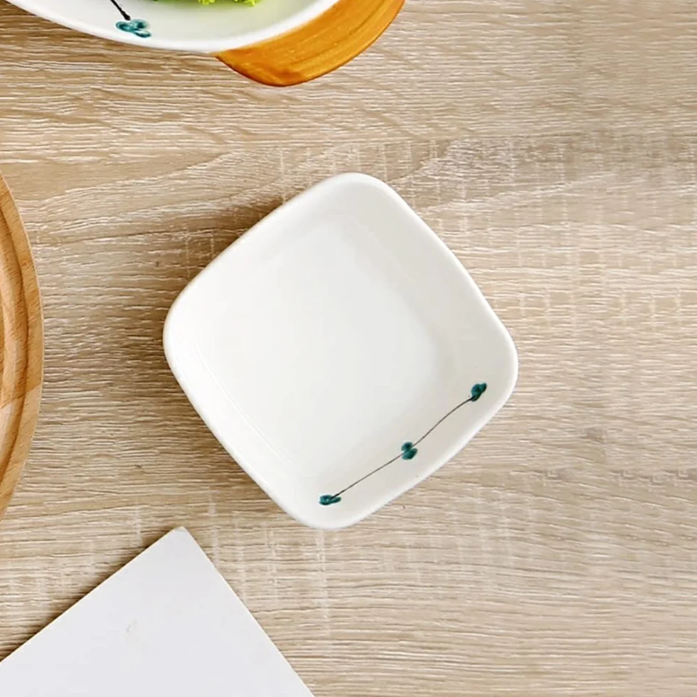 Miski do maczania Ceramiczne marynaty sos ocet dipping sos dom suszone owoce przekąski restauracja przystawki małe dania sushi kwadratowe naczynia miski (kolor: C)