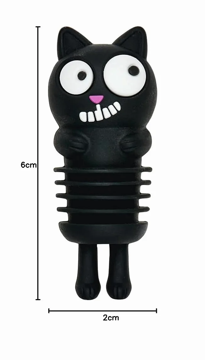 Moses Ed The Cat Korek do Butelek, Czarny, 6 cm