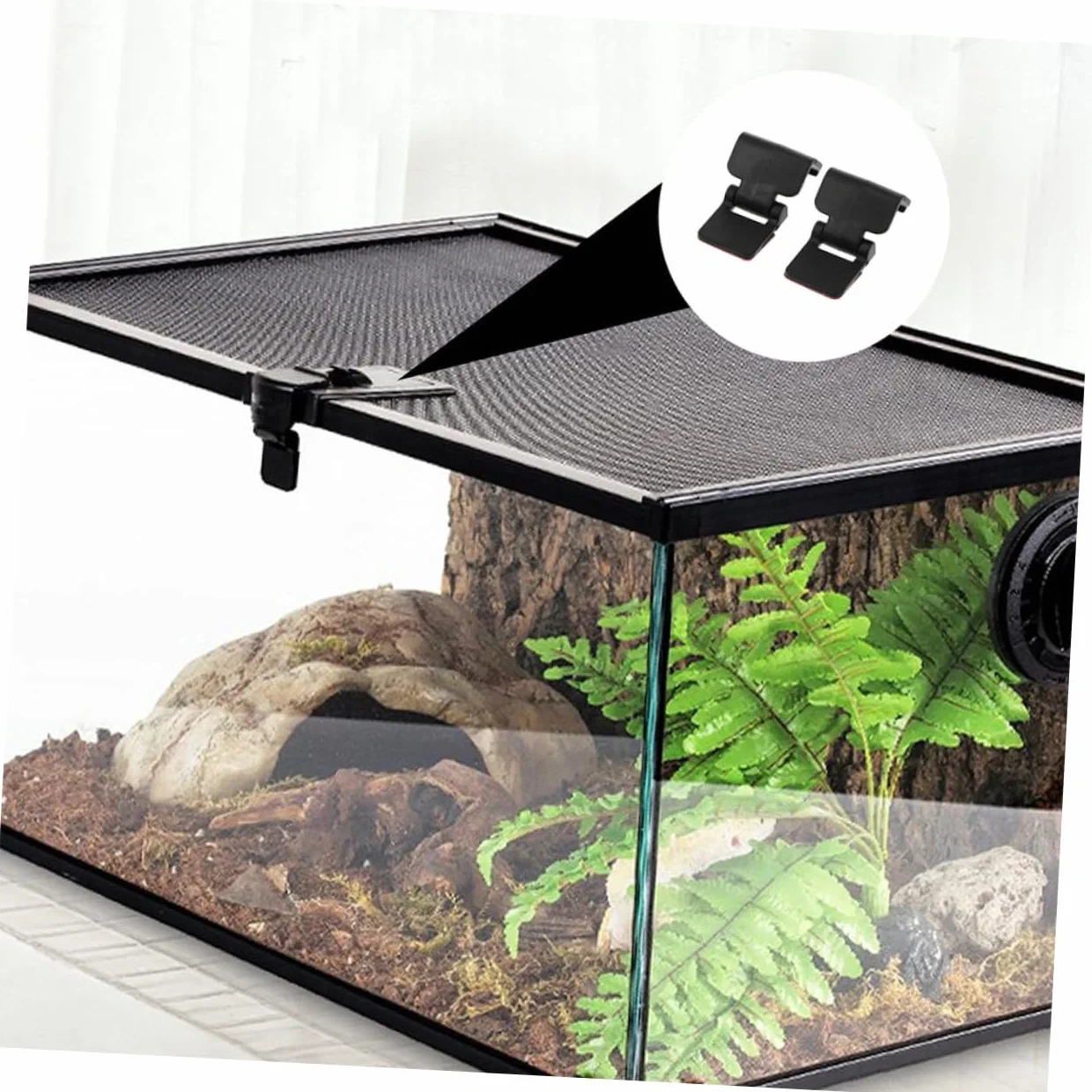 6Kawałki Sztuk Do Terrarium dla Żółwi Plastikowe Zapięcia Do Zbiorników dla Gadów Akcesoria Do Akwarium Łatwe Instalacji Zabezpieczenie przed Ucieczką