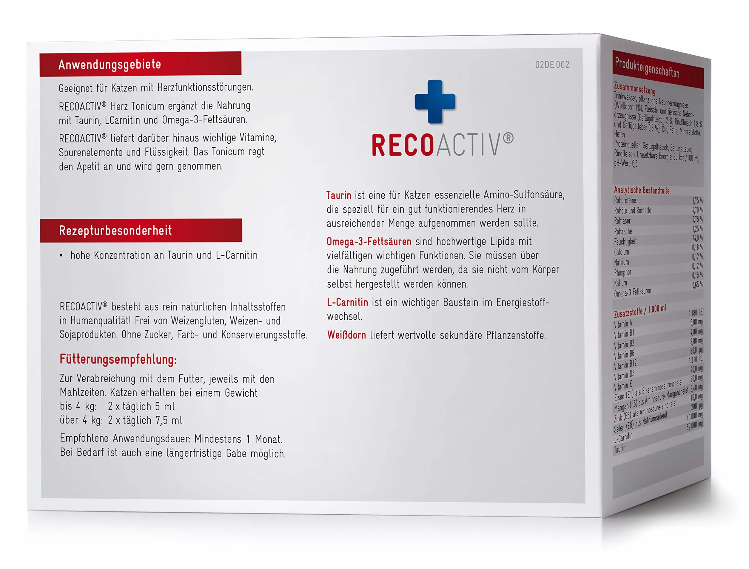RECOACTIV Tonicum sercowe dla kotów 3 x 90 ml suplement diety z tauryną L-karnityną Omega-3