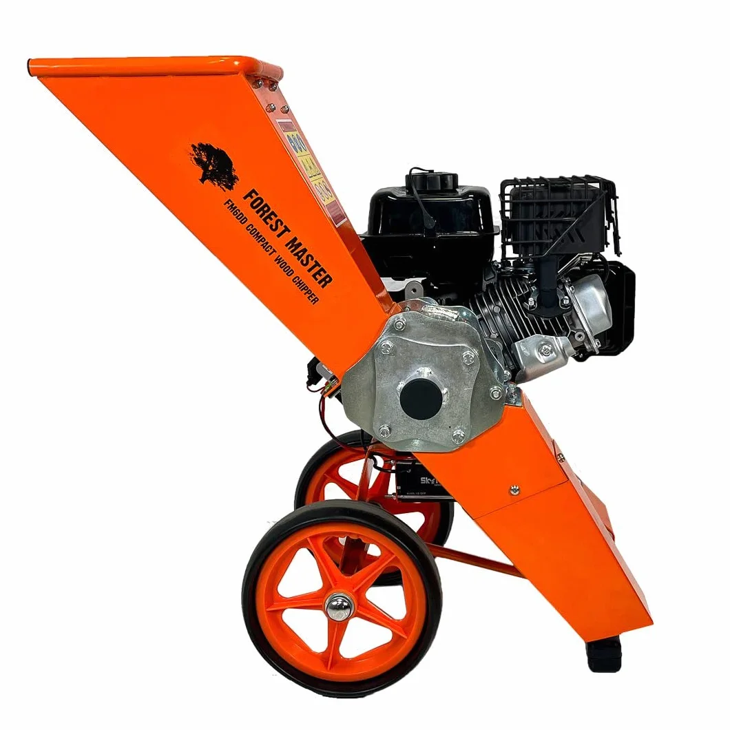 Forest Master Compact FM6DD-MUL 6 KM benzynowa niszczarka do rozdrabniacz do drewna mulczer. Pasuje do wszystkich zielonych odpadów ogrodowych, samodzielnie karmisz drewno wiórów do 50 mm