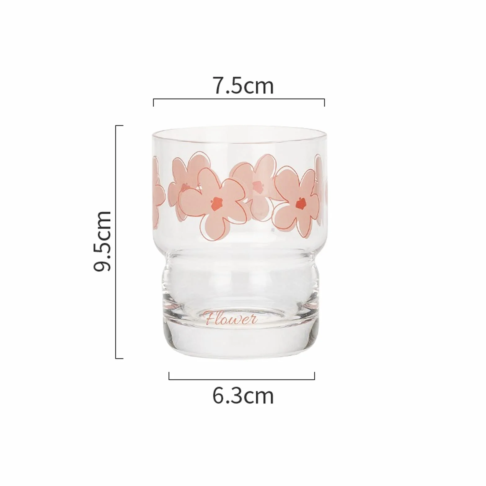 Szklanki do wody 300 ml Śliczne szklanki do picia Kwiatowy szklany kubek Kubki do picia soku Home Party Koktajl Kubek na wodę Kreatywne szklane kubki Szklane kubki (Kolor: D) (1)
