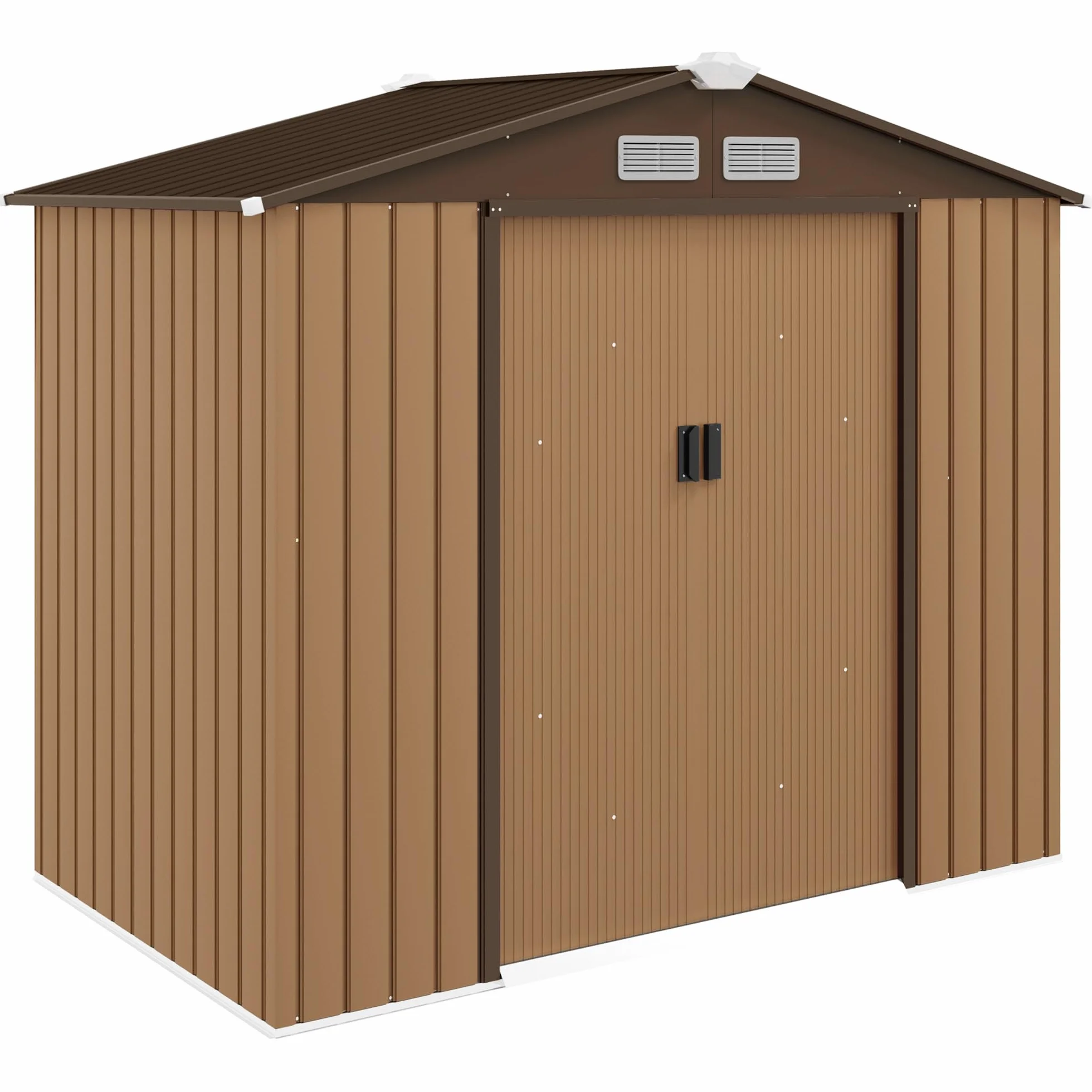 Outsunny Domek ogrodowy 2,5 m² - Zniżka na narzędzia z fundamentem - budka zamykana na drzwi - N. 213L x 130 l x 185H cm - blacha stalowa Khaki