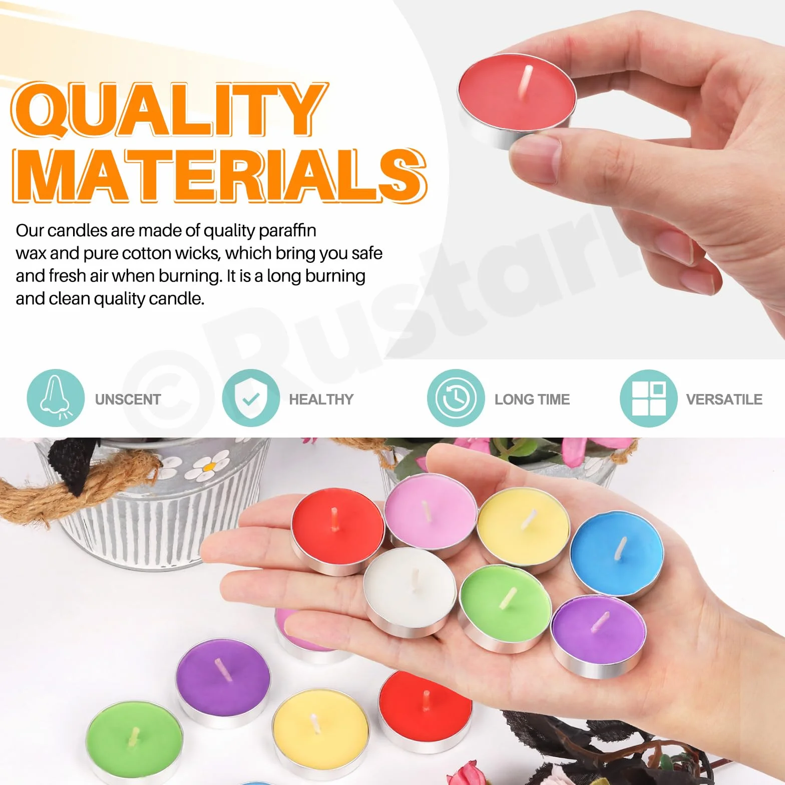 70Pcs Kolorowe mini Świeczki Tealight Zestaw bezzapachowych świeczek Długotrwała, niekapiąca parafinowa świeczka do pieczęci woskowej, pieczętowania listów, imprez, dekoracja rzemieślnicza
