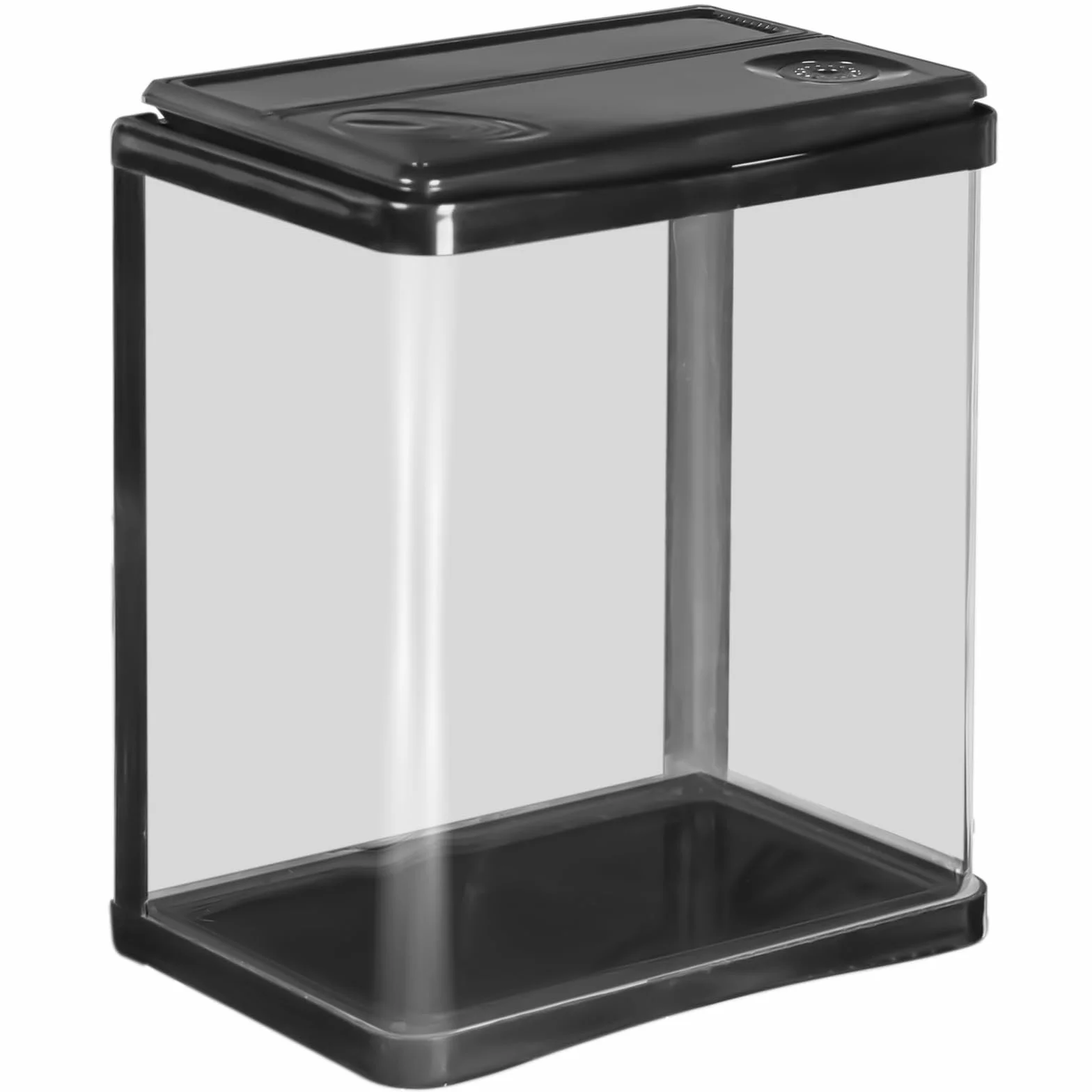 Arona - elegancki zestaw do akwarium 3 l w kolorze czarnym – kompletny zestaw z filtrem, oświetleniem LED i osłoną – idealny dla początkujących, do biura i mieszkania