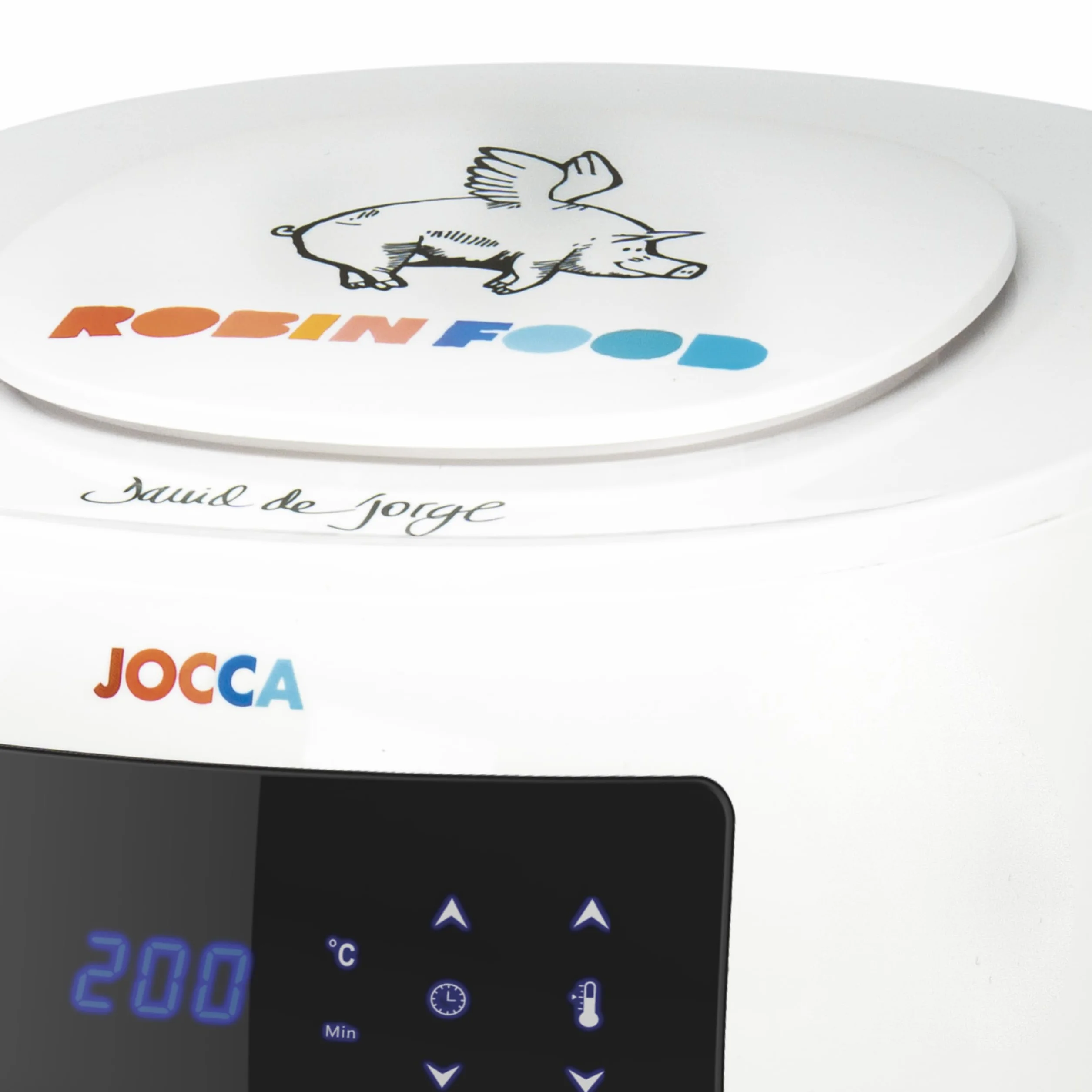 Jocca - Frytkownica na gorące powietrze 7,4 l Robin Food | Frytkownica bezolejowa z oknem Chef David de Jorge| Air Fryer | 1800 W moc | Zabezpieczenie przed przegrzaniem | Ekran dotykowy LED