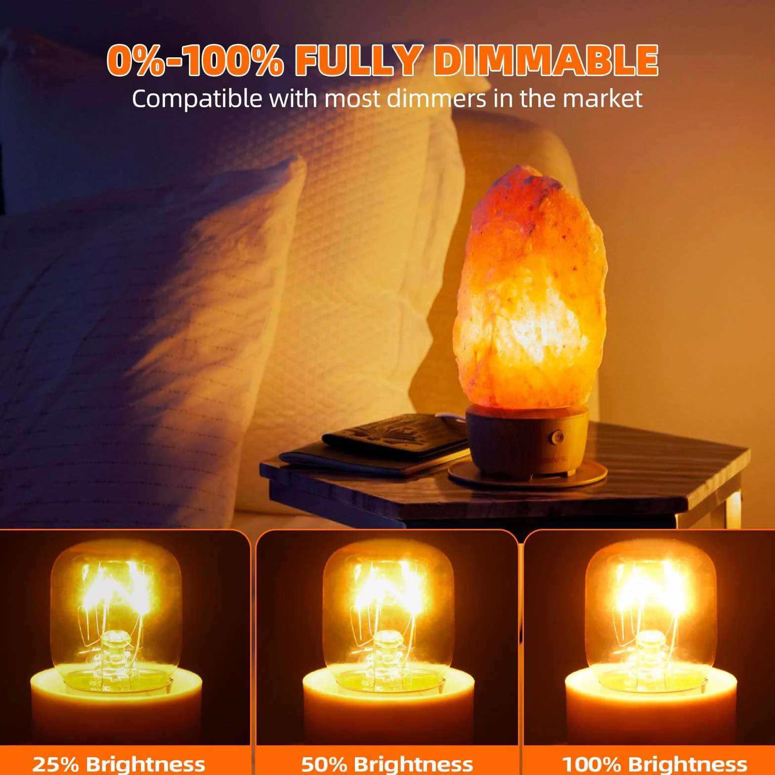 T22 E14 lampa do piekarnika, ciepła biel, 2700 K, do 300 °C, AC 220-240 V, ściemniana, żarówka E14, świeca do piekarnika, kuchenki mikrofalowej, okapu kuchennego, lampa solna, 2 szt