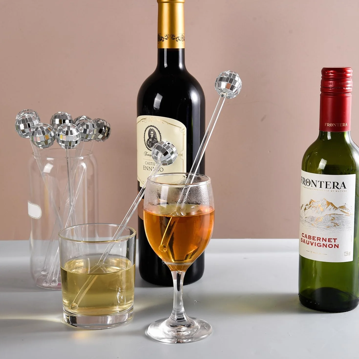 Luxiremi mieszadła do koktajli 12 szt. akcesoria do drinków lustro okrągłe