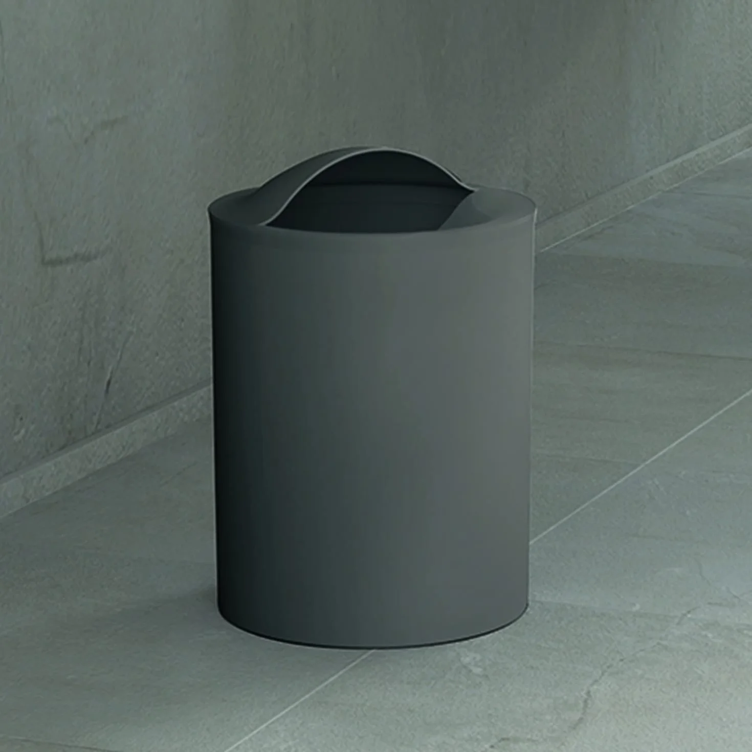 GEDY G-Eye Szary wyrzutnik papieru, wymiary i waga 26,5 x 19 x 19 cm i 0,25 kg, wykonany z żywic termoplastycznych, kosz na śmieci łazienkowy projekt R & D, 100% wyprodukowano we Włoszech, 2 lata